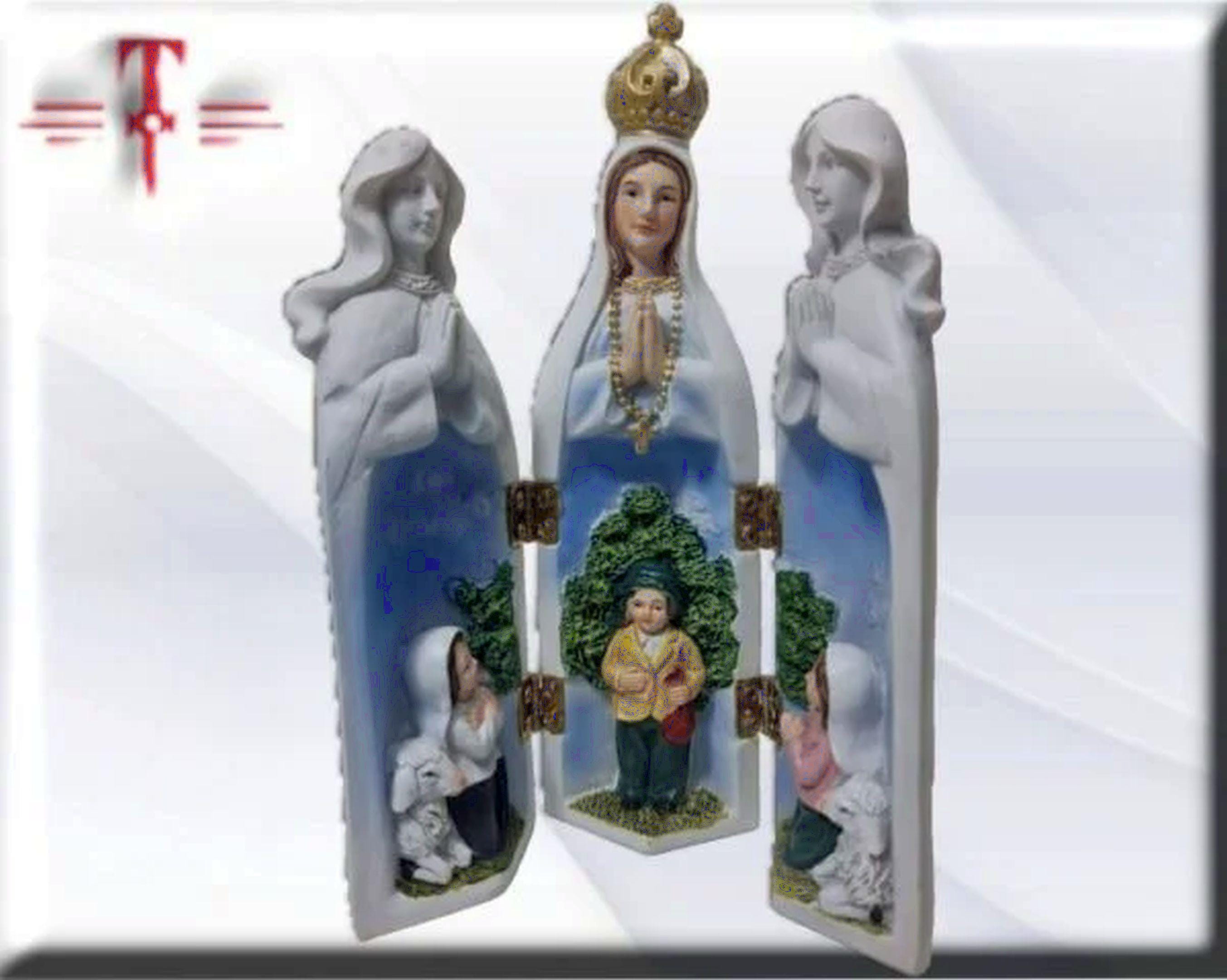 Tríptico Fátima con pastores , Santos y Vírgenes católicos , productos Religiosos - Imagen 3