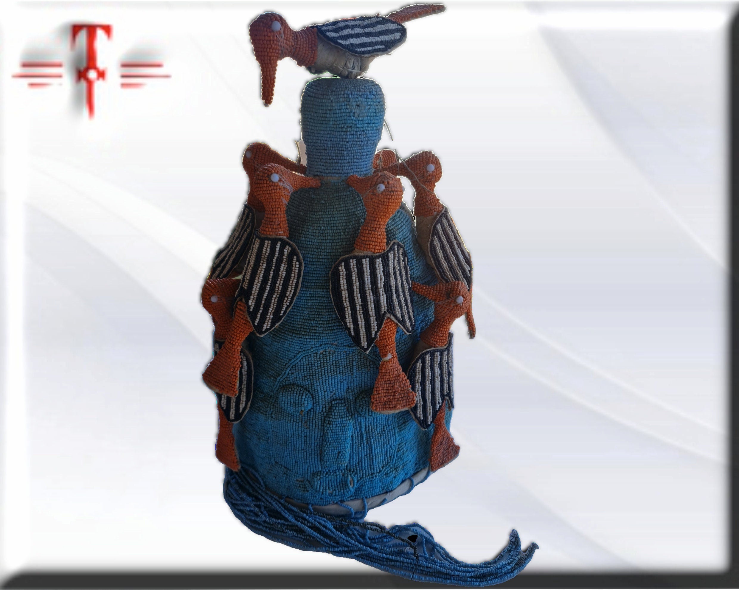 Corona Casco de Rey Yoruba – Sagrada Sociedad Ogboni y Osain (75 cm) - Imagen 4