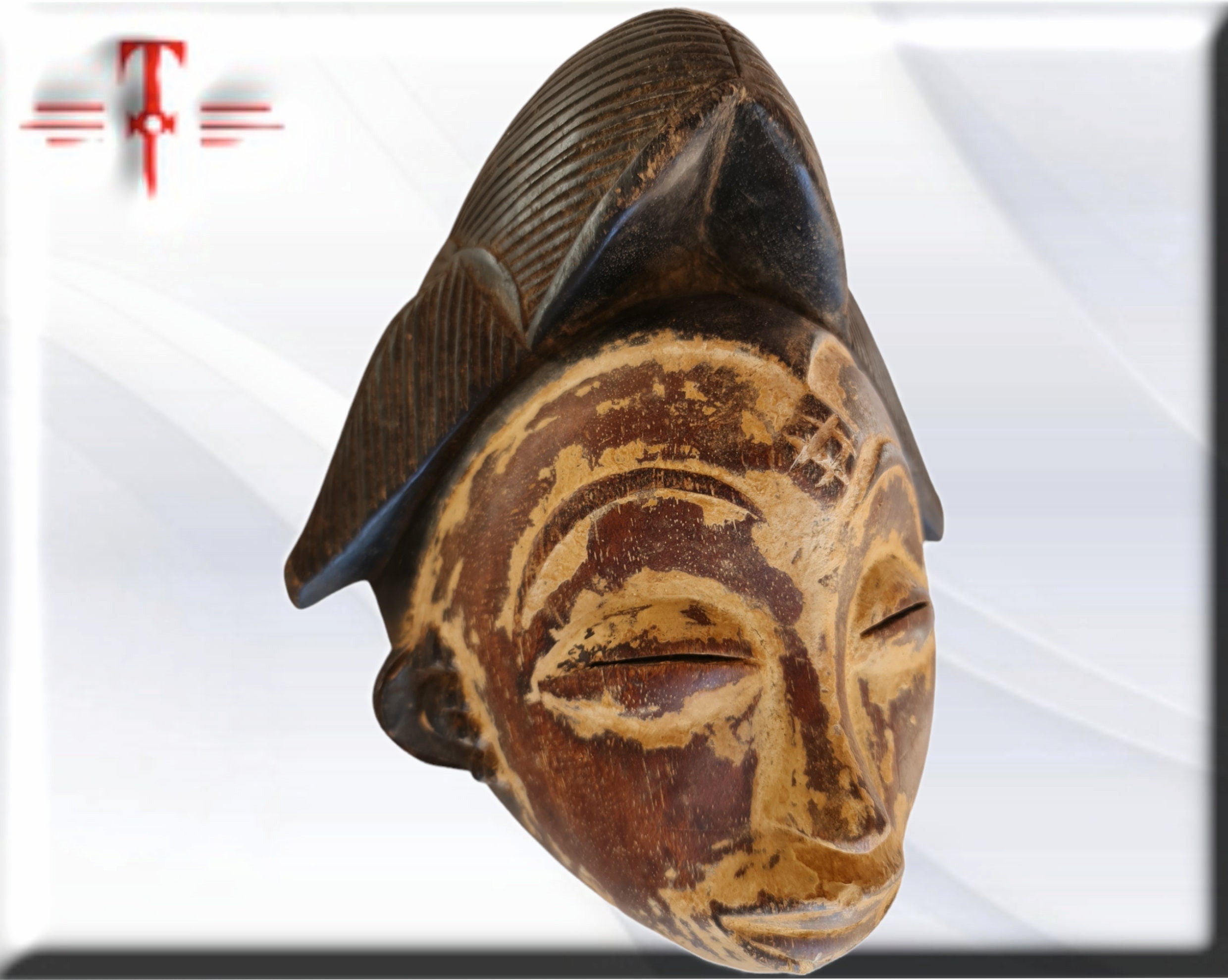 Máscara Antigua Punu (Gabón) – Arte Africano del Siglo XX (29 cm) - Imagen 5