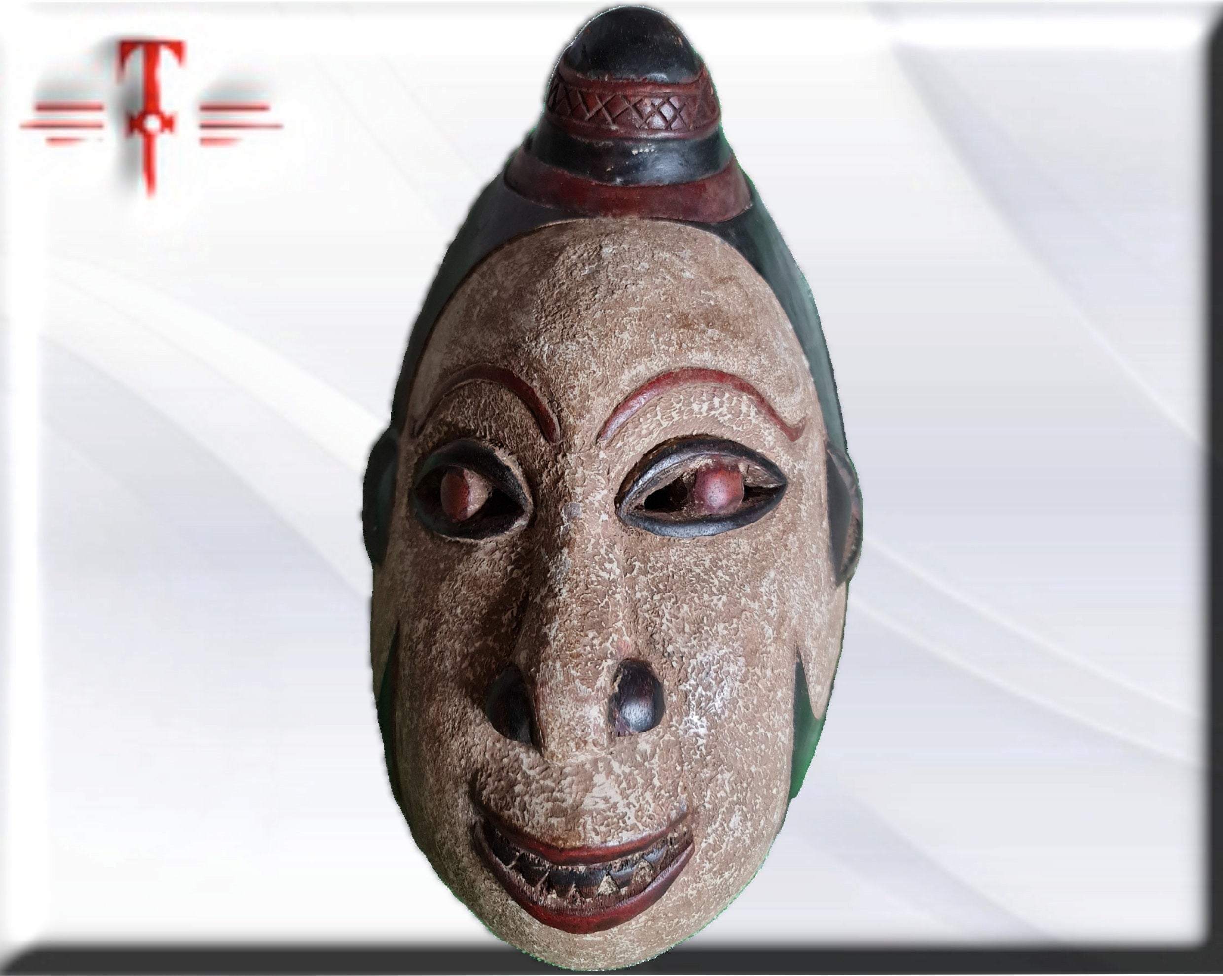Máscara Antigua Punu (Gabón) – Arte Africano del Siglo XX (36 cm) - Imagen 5