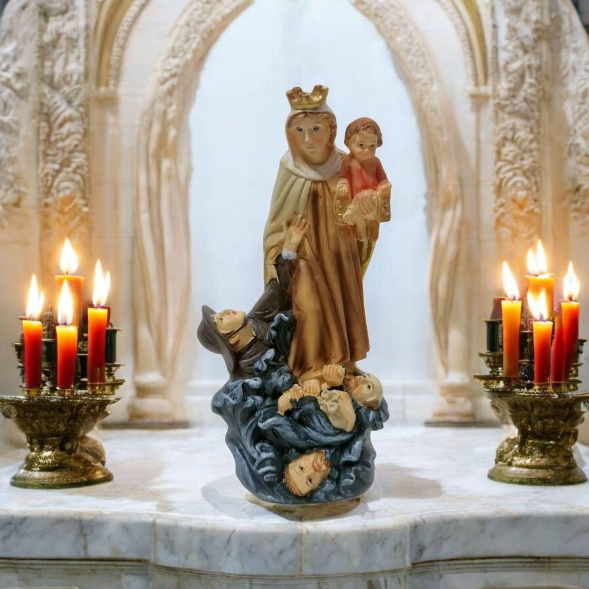 Figura de la Virgen del Carmen Marinera en Resina , Santos y Vírgenes católicos , productos Religiosos