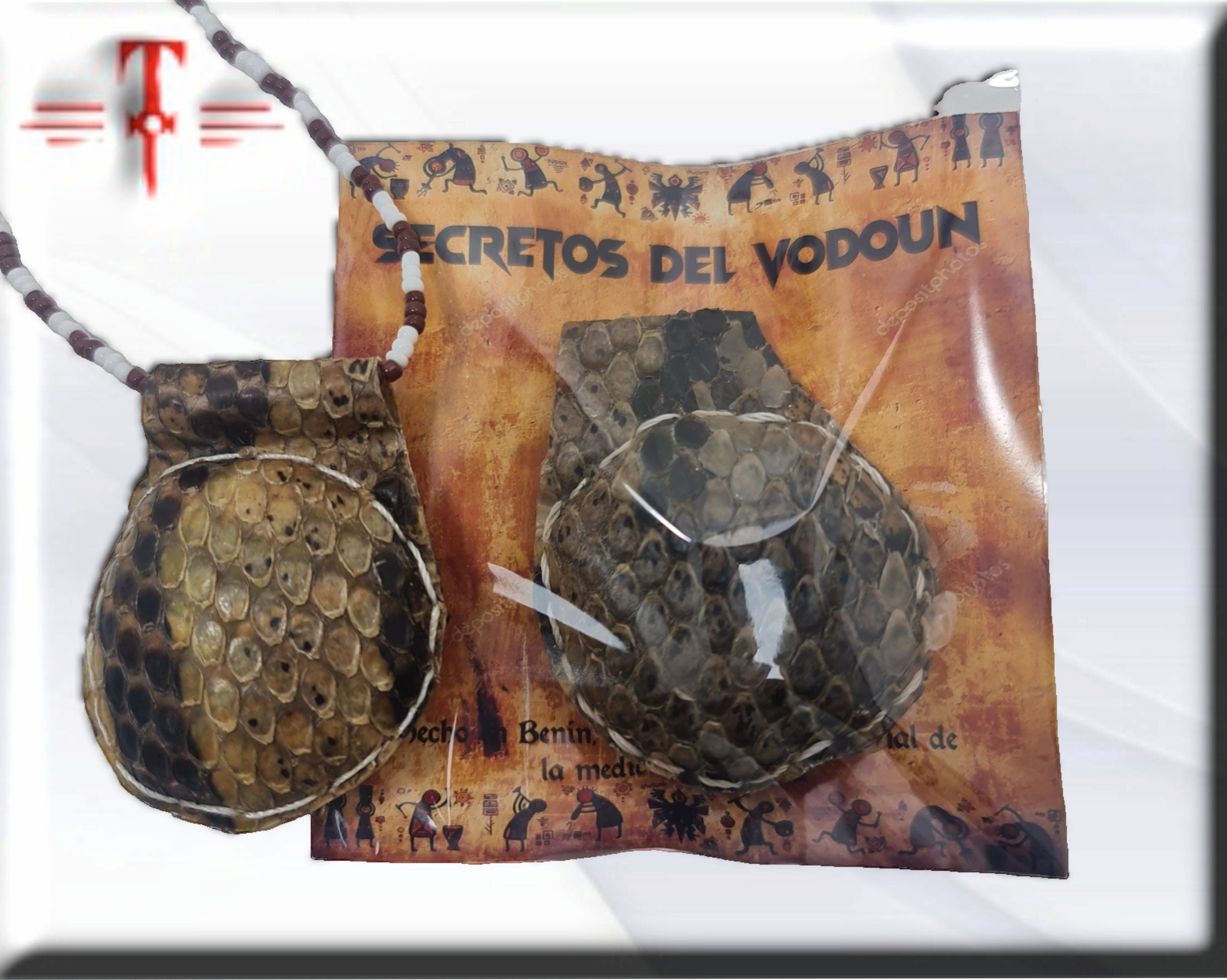 Amuleto serpiente Africano proteccion contra armas , cuchillos , peleas , Temlo de la pitón , secretos del vodun , arte tradicional africano - Imagen 2