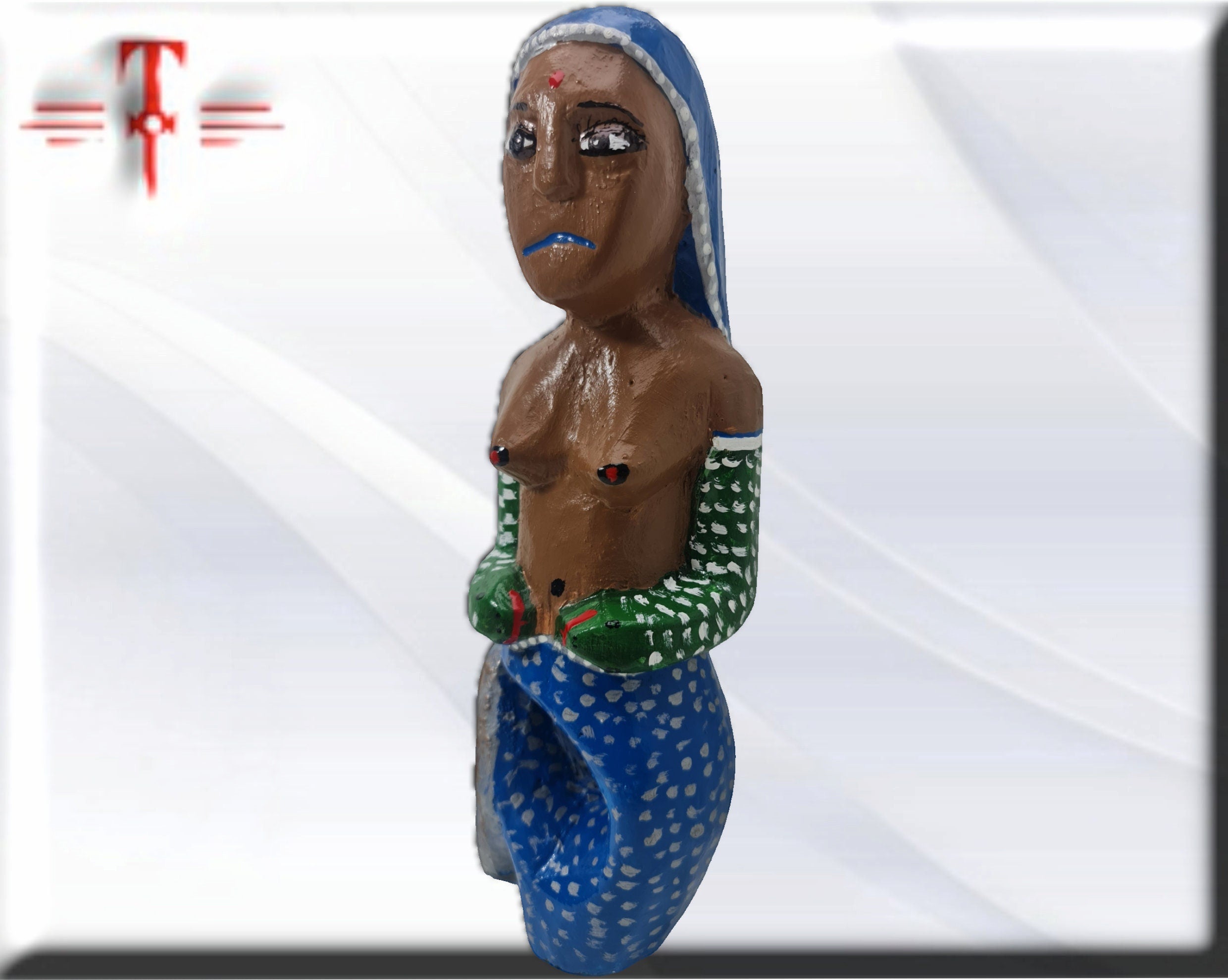 Escultura madera Mami Wata , original de Africa ( Benín ) Yemaya - Imagen 3