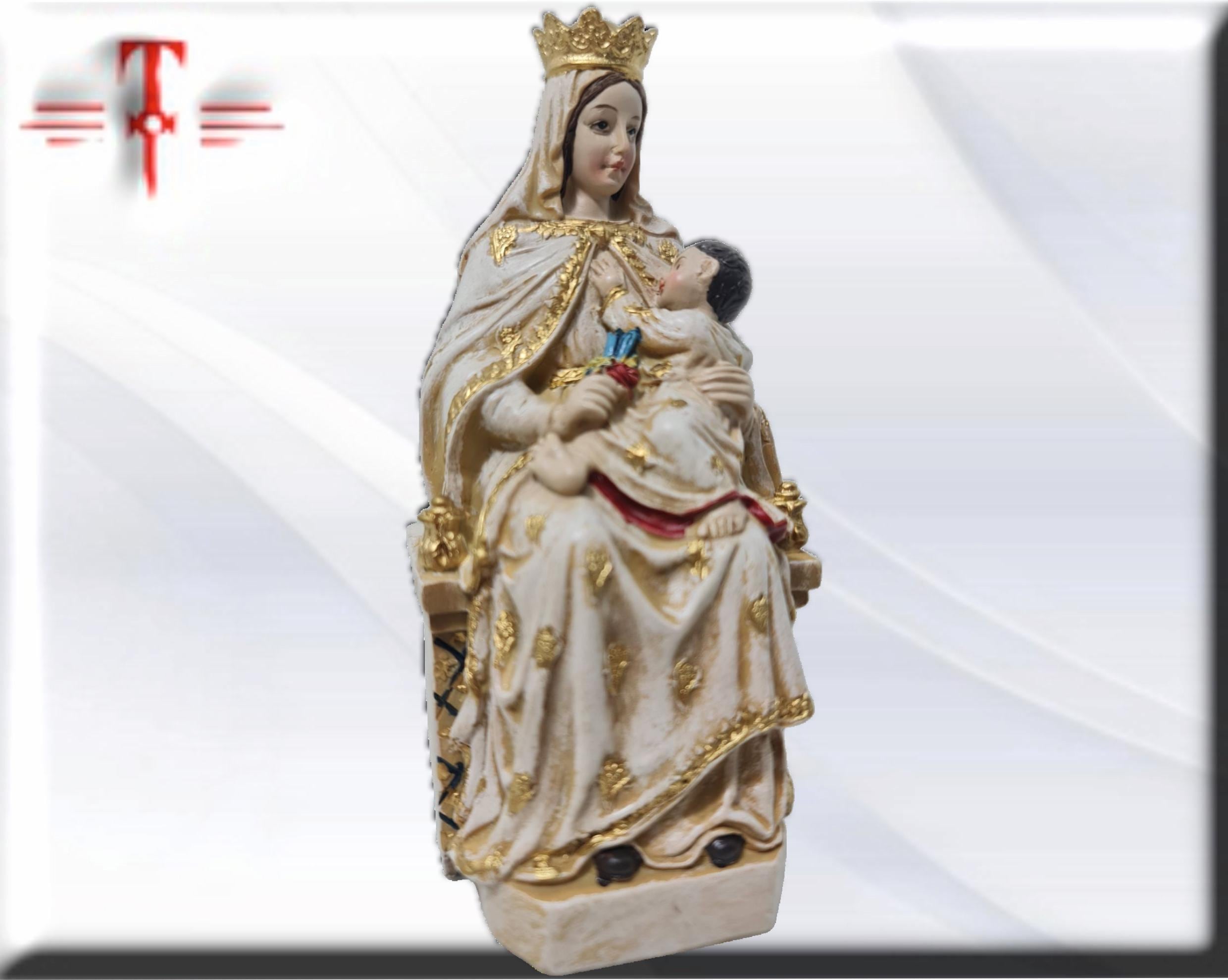 Figura de la Virgen de la Alegría en Resina Premium – 15 cm , productos Religiosos - Image 3