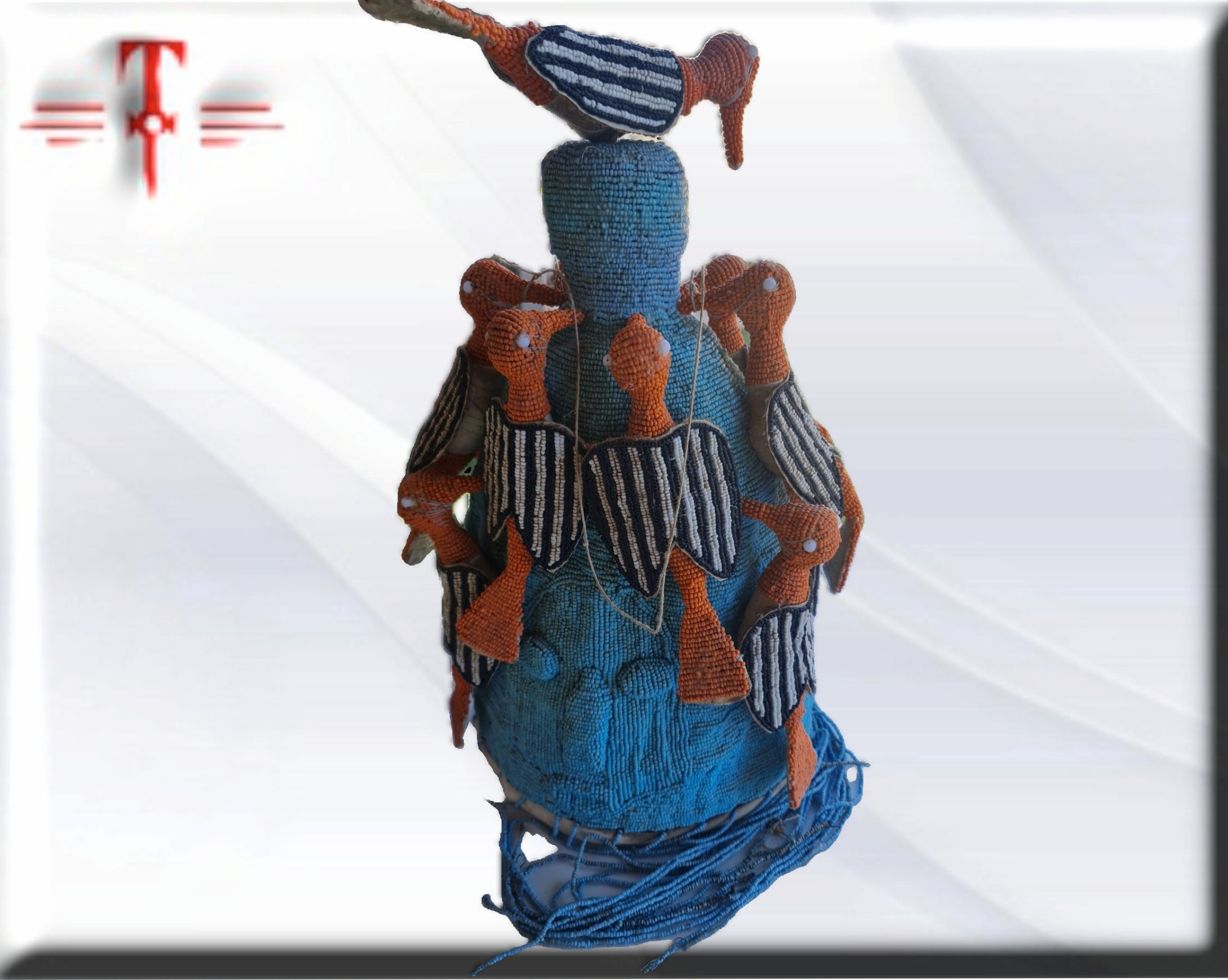 Corona Casco de Rey Yoruba – Sagrada Sociedad Ogboni y Osain (75 cm) - Imagen 3