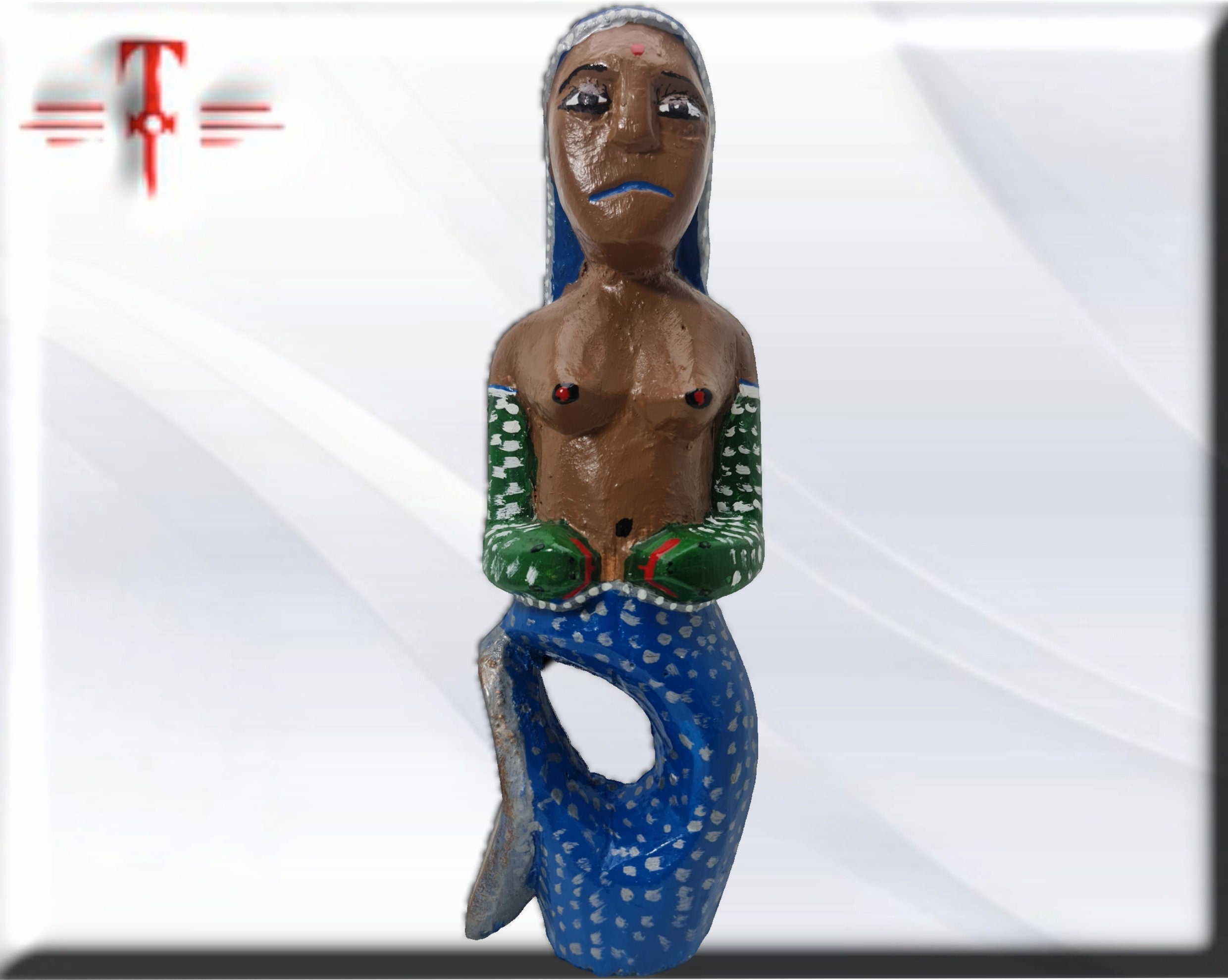 Escultura madera Mami Wata , original de Africa ( Benín ) Yemaya - Imagen 2