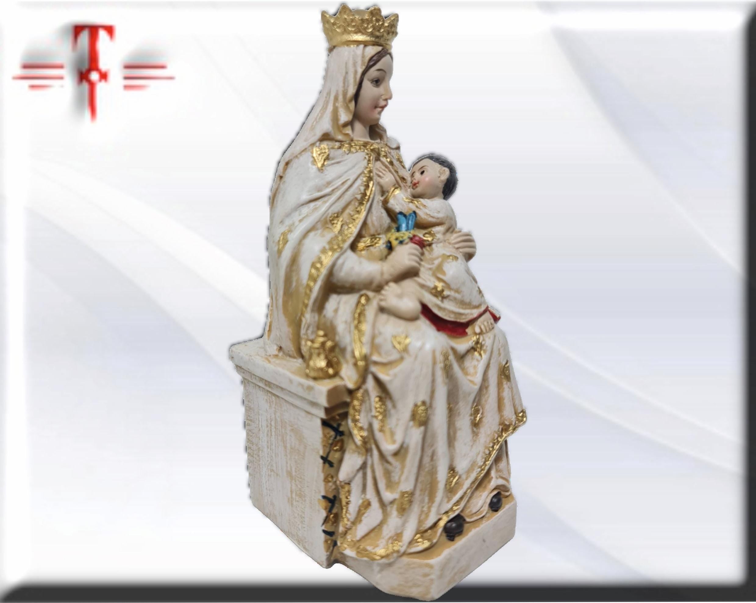 Figura de la Virgen de la Alegría en Resina Premium – 15 cm , productos Religiosos - Image 4