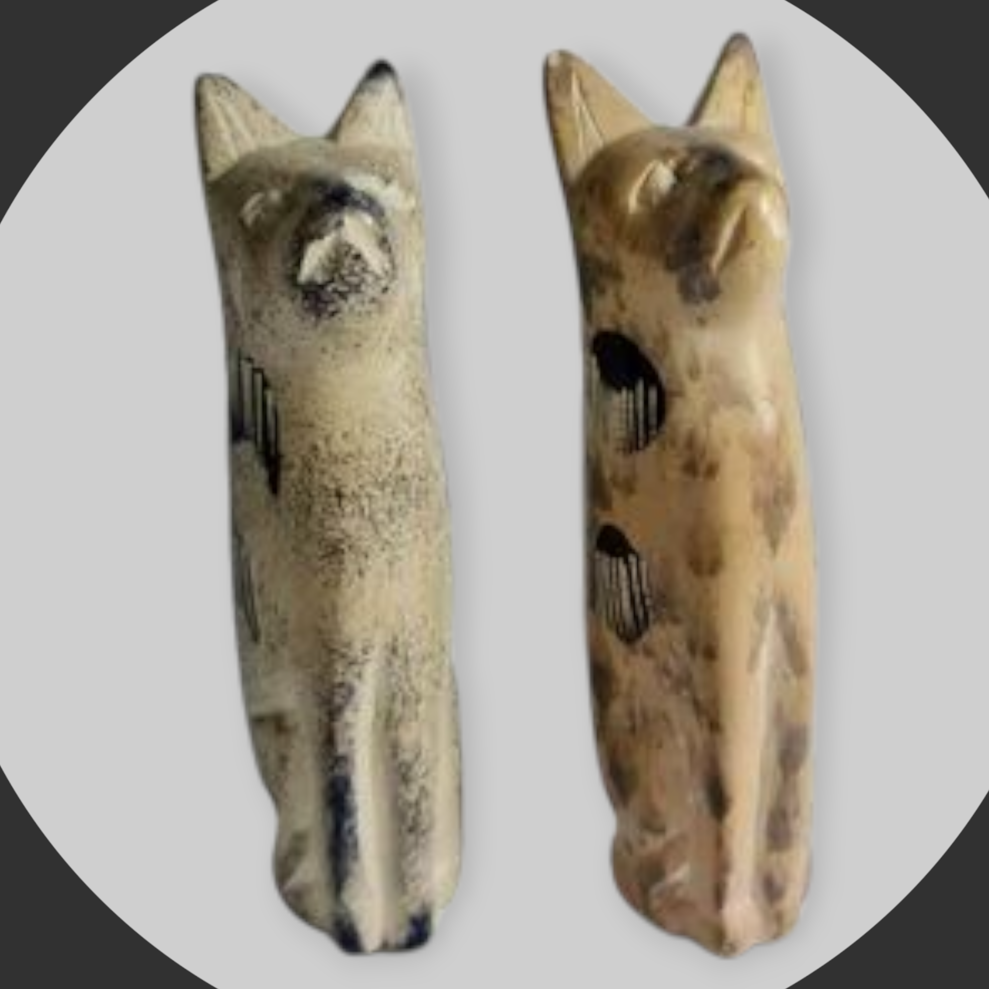 Pareja gatos piedra - Imagen 3