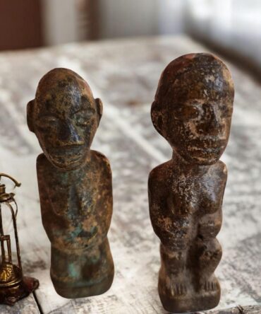 Antigua Parejas estatuilla de bronce de Benín Arte Africano , galería de arte