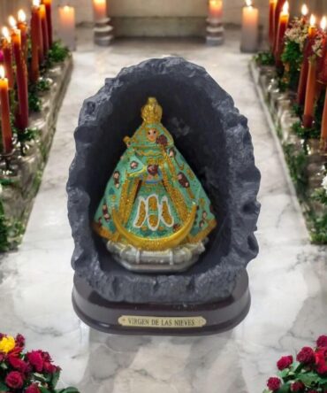 Figura de la Virgen de las Nieves en la Cueva (La Palma) en Resina – 12 cm , productos Religiosos