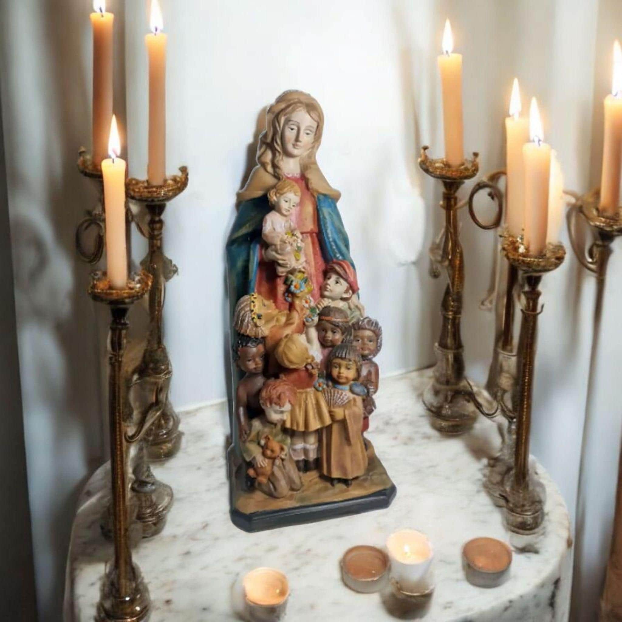 Figura de la Virgen de los Desamparados en Resina Premium – 26 cm , productos Religiosos
