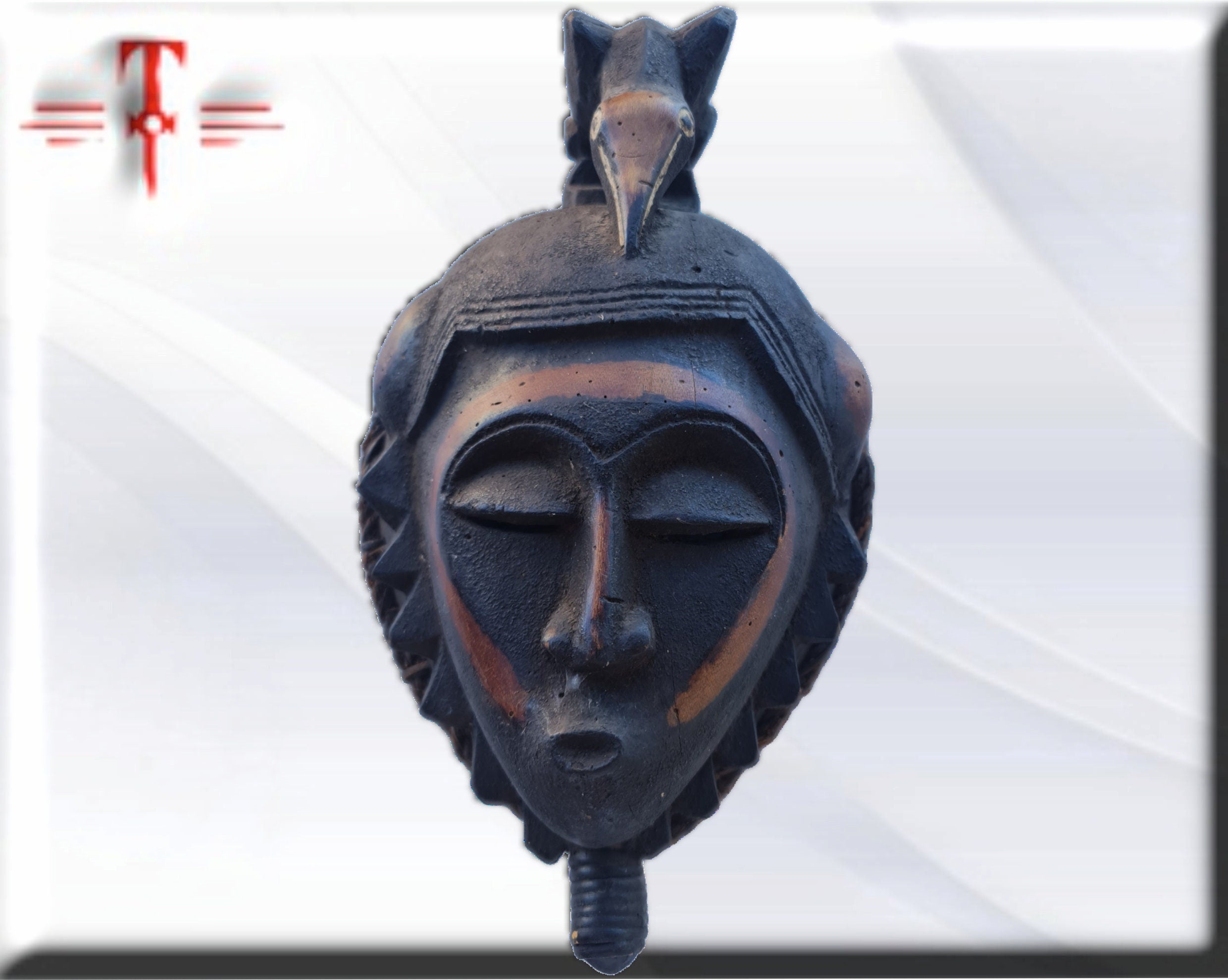 Máscara Antigua Baule (Costa de Marfil) – Arte Africano y Misticismo de Galería (44 cm) - Imagen 5