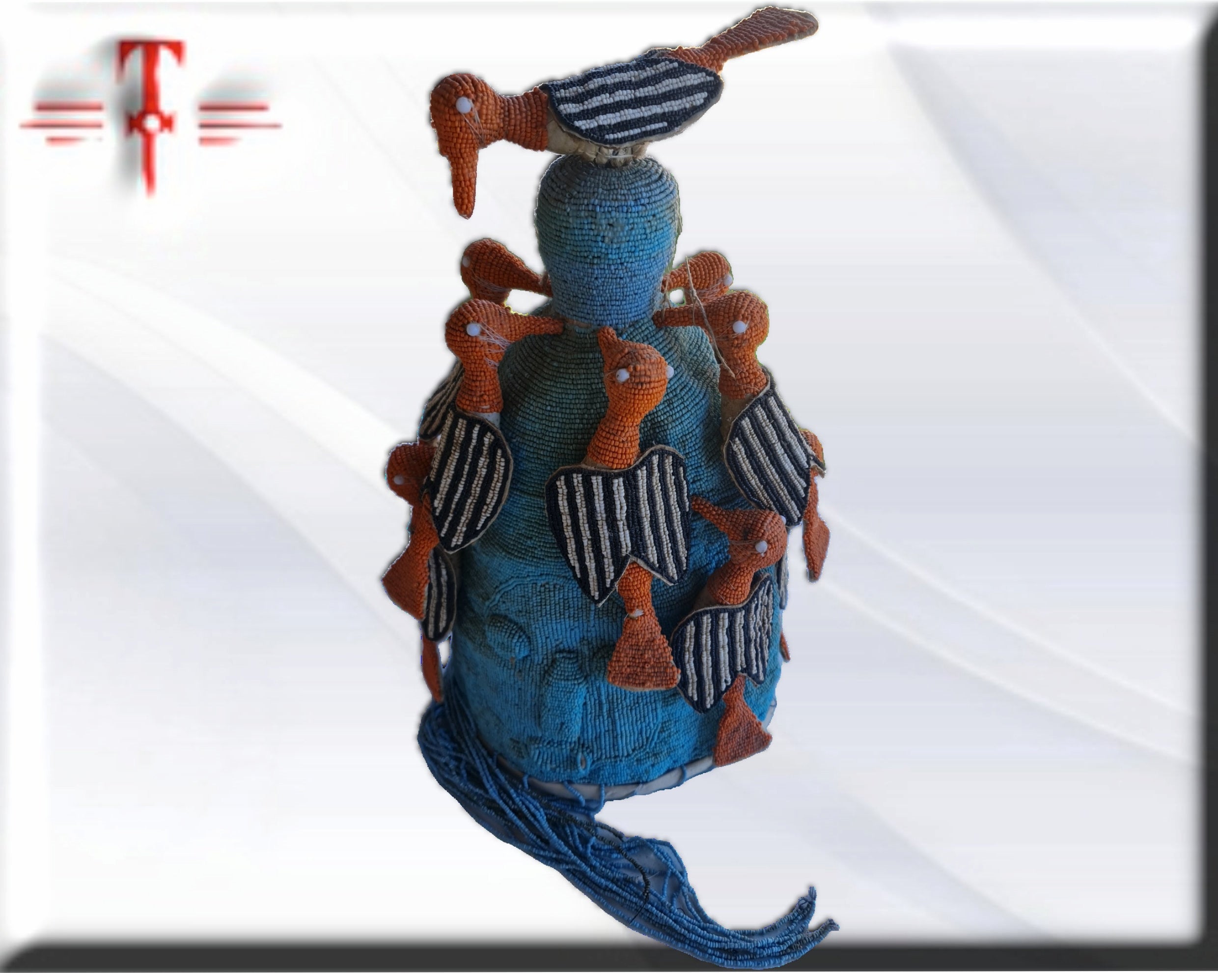 Corona Casco de Rey Yoruba – Sagrada Sociedad Ogboni y Osain (75 cm) - Imagen 5