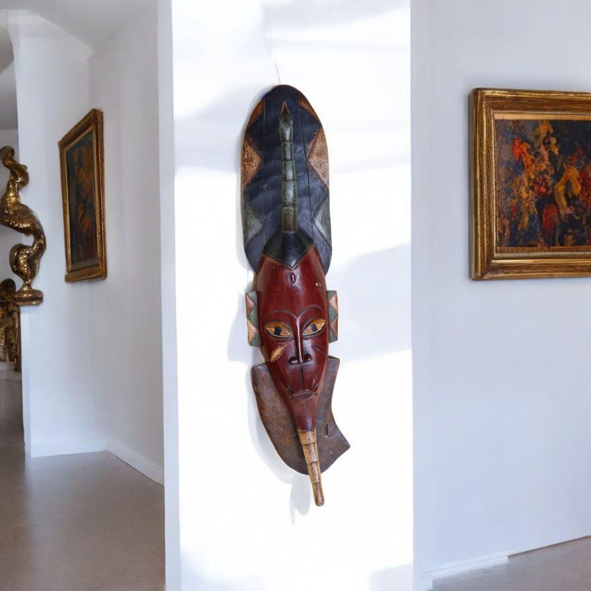 Antigua Máscara Igbo (Nigeria) – Monumental Pieza de Arte Africano de Galería