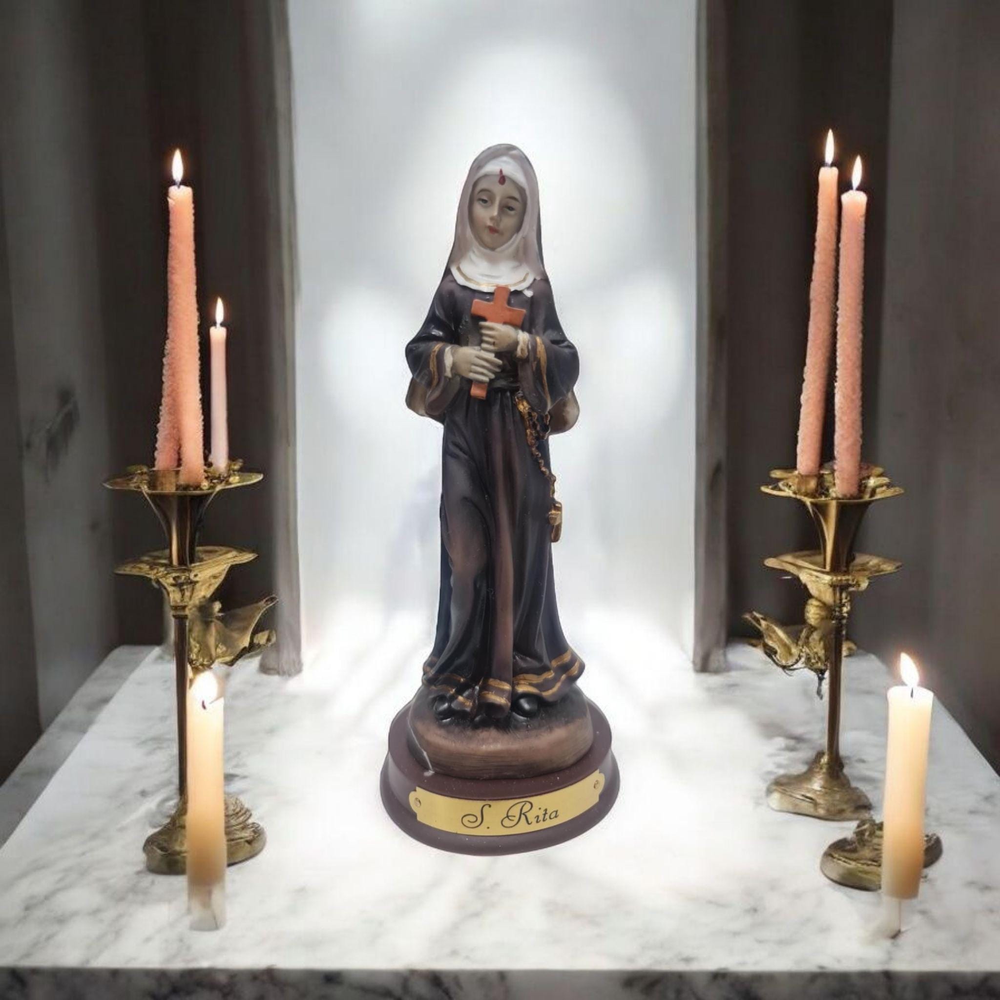 Estatua Santa Rita de Casia . Catholic Saints and Virgins, Religious products,