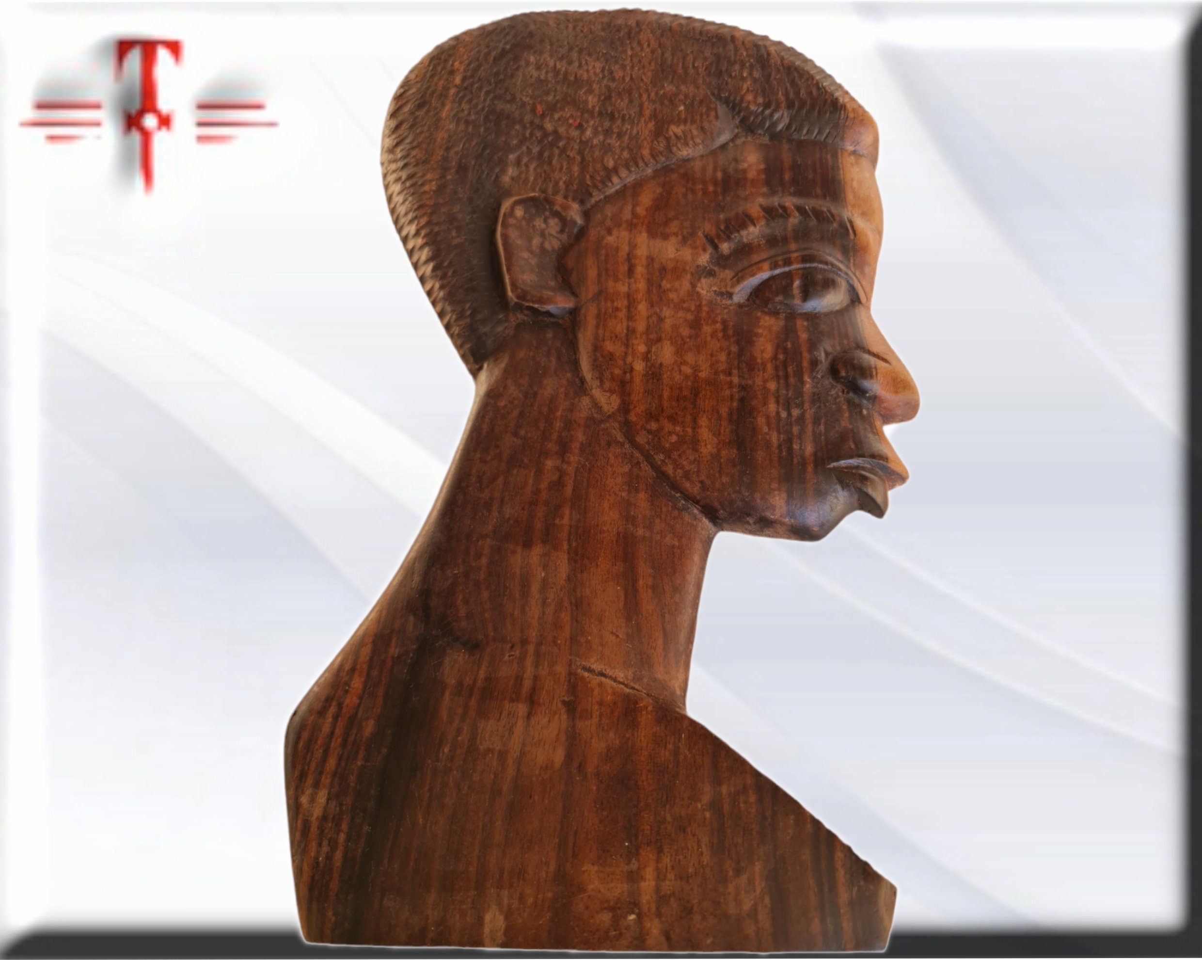 Talla Antigua Mujer Africana (Mali) – Exclusiva Pieza Decorativa de Galería (30 cm) - Imagen 3