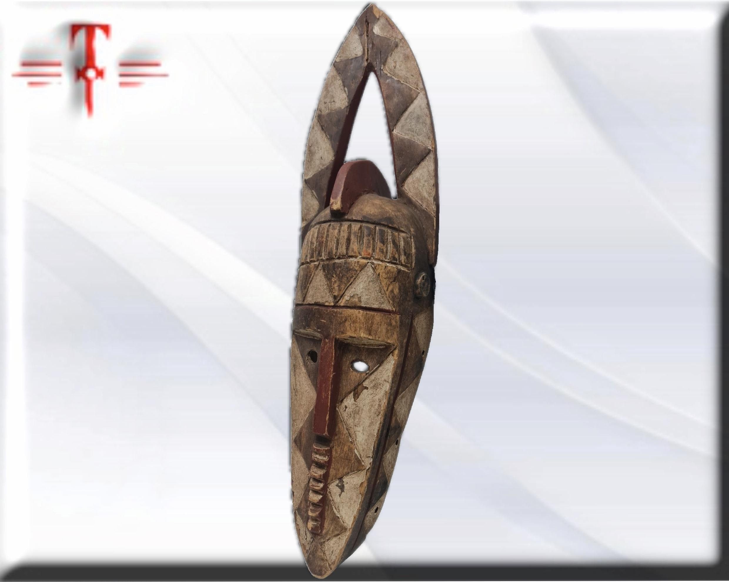 Mascara Africana Dogon , arte Africano , Vintage , hecho a mano - Imagen 4
