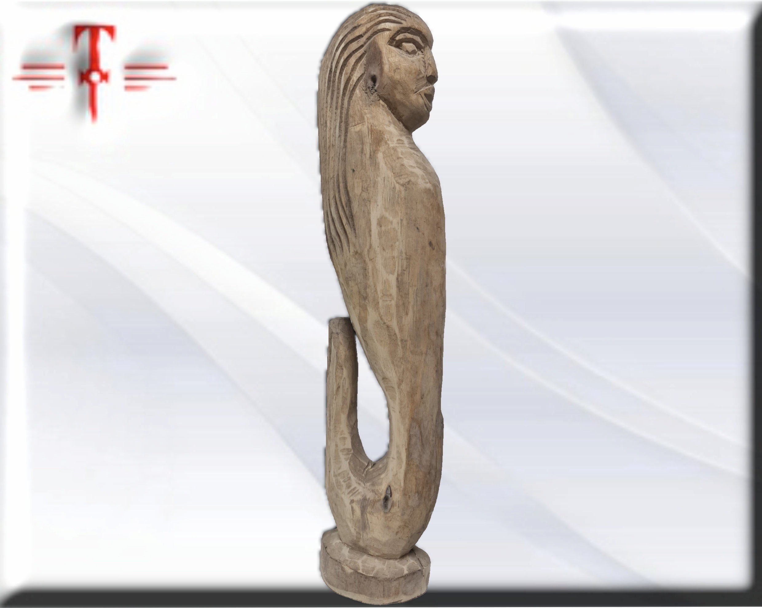 Escultura madera Mami Wata , original de Africa ( Benín ) Yemaya - Imagen 3