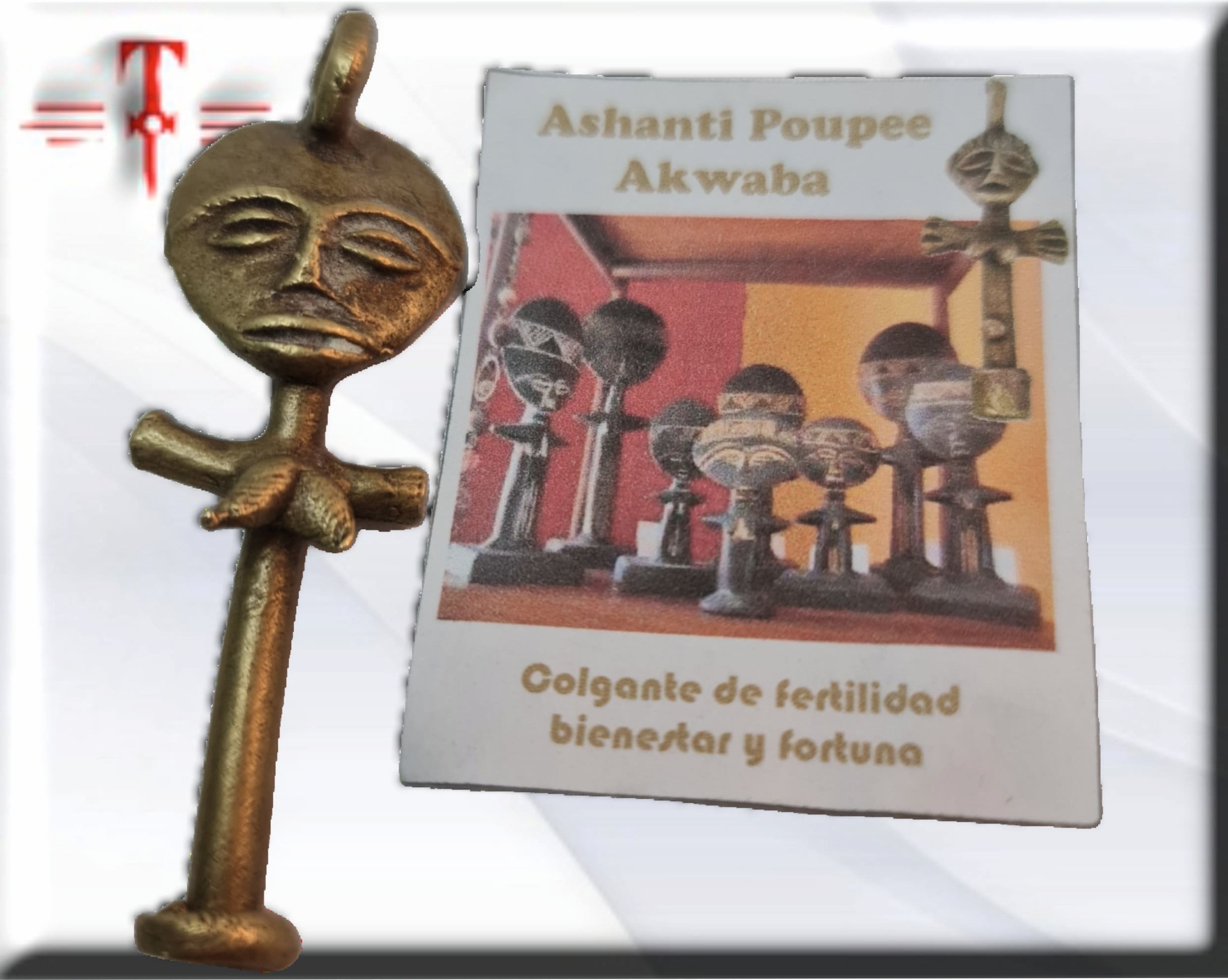 Amuleto Ashanti Akwaba Ghana fertilidad Amuletos Africanos - Imagen 2