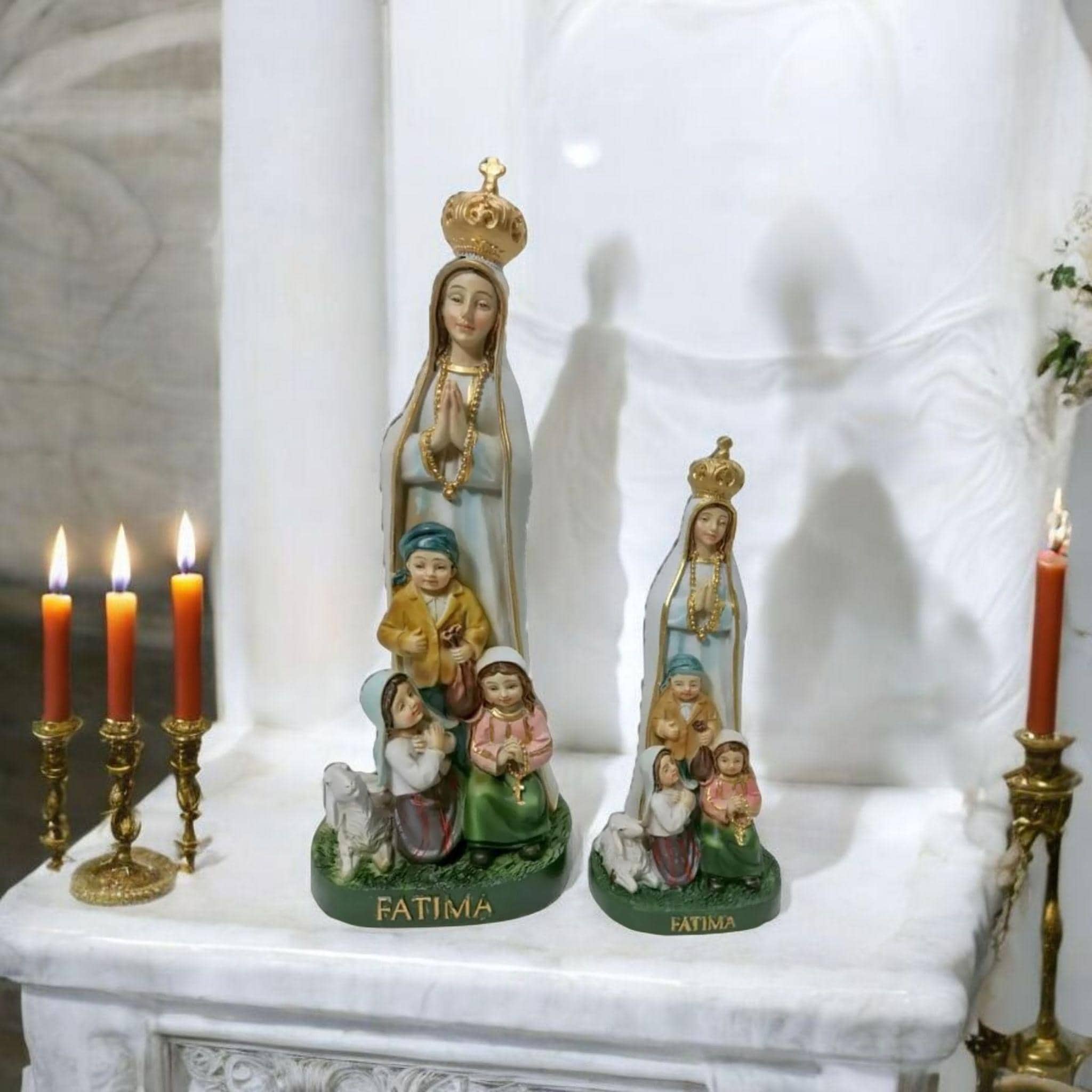 Nuestra señora de Fátima con pastores . Catholic Saints and Virgins, Religious products,