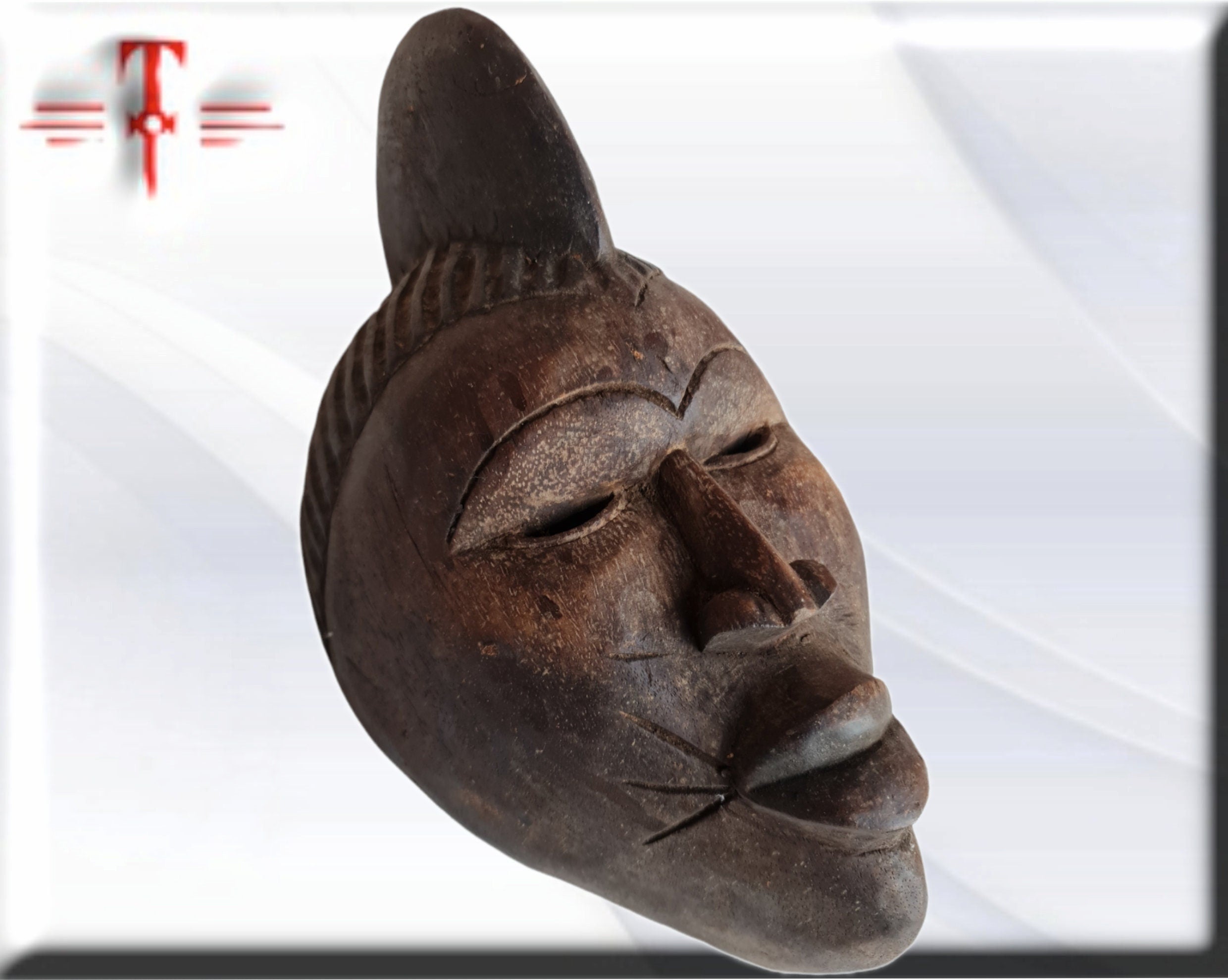 Máscara Antigua Idoma (Nigeria) – Arte Africano del Siglo XX (37 cm) - Imagen 3