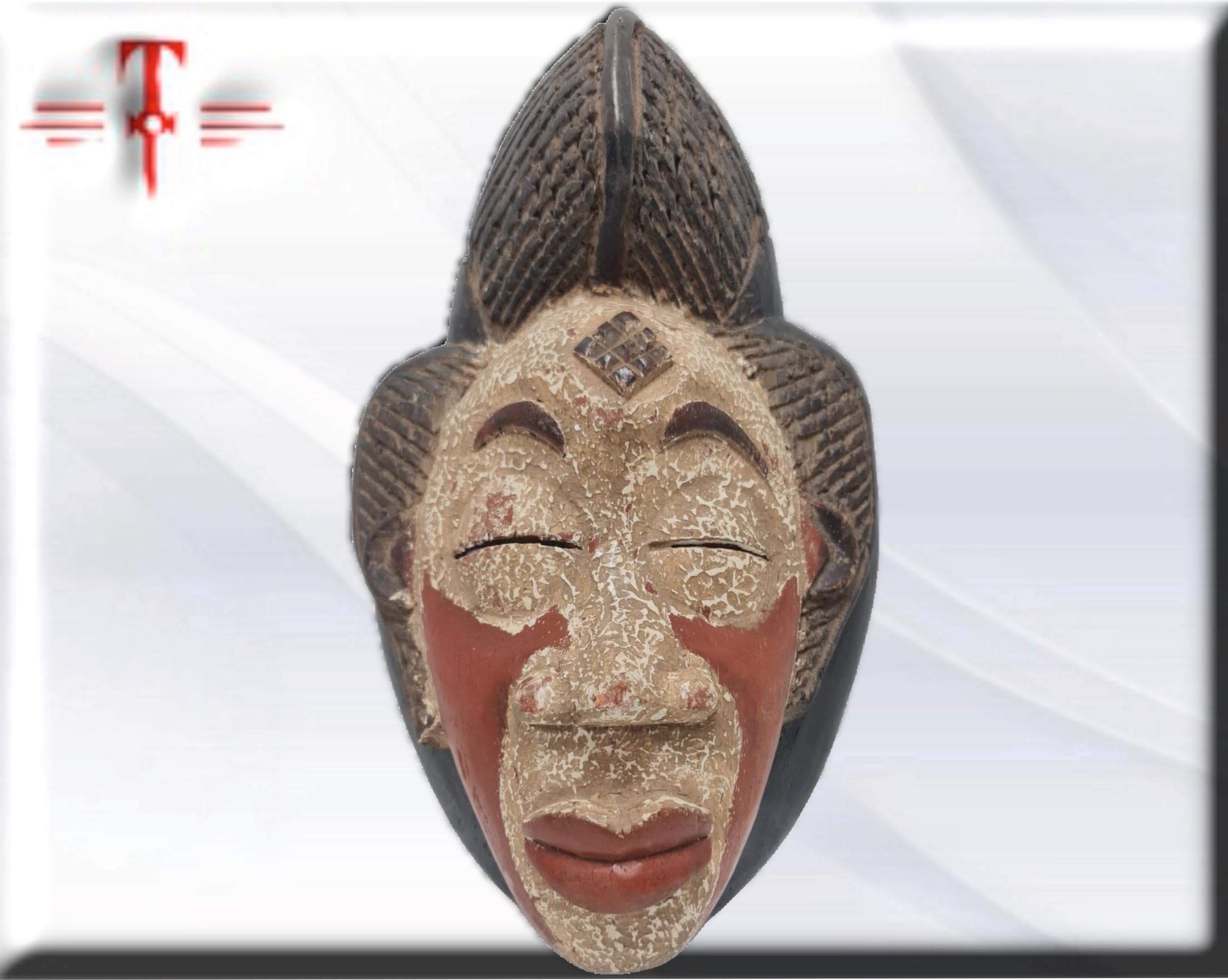 Máscara Antigua Punu (Gabón) – Arte Africano del Siglo XX (32 cm) - Image 4