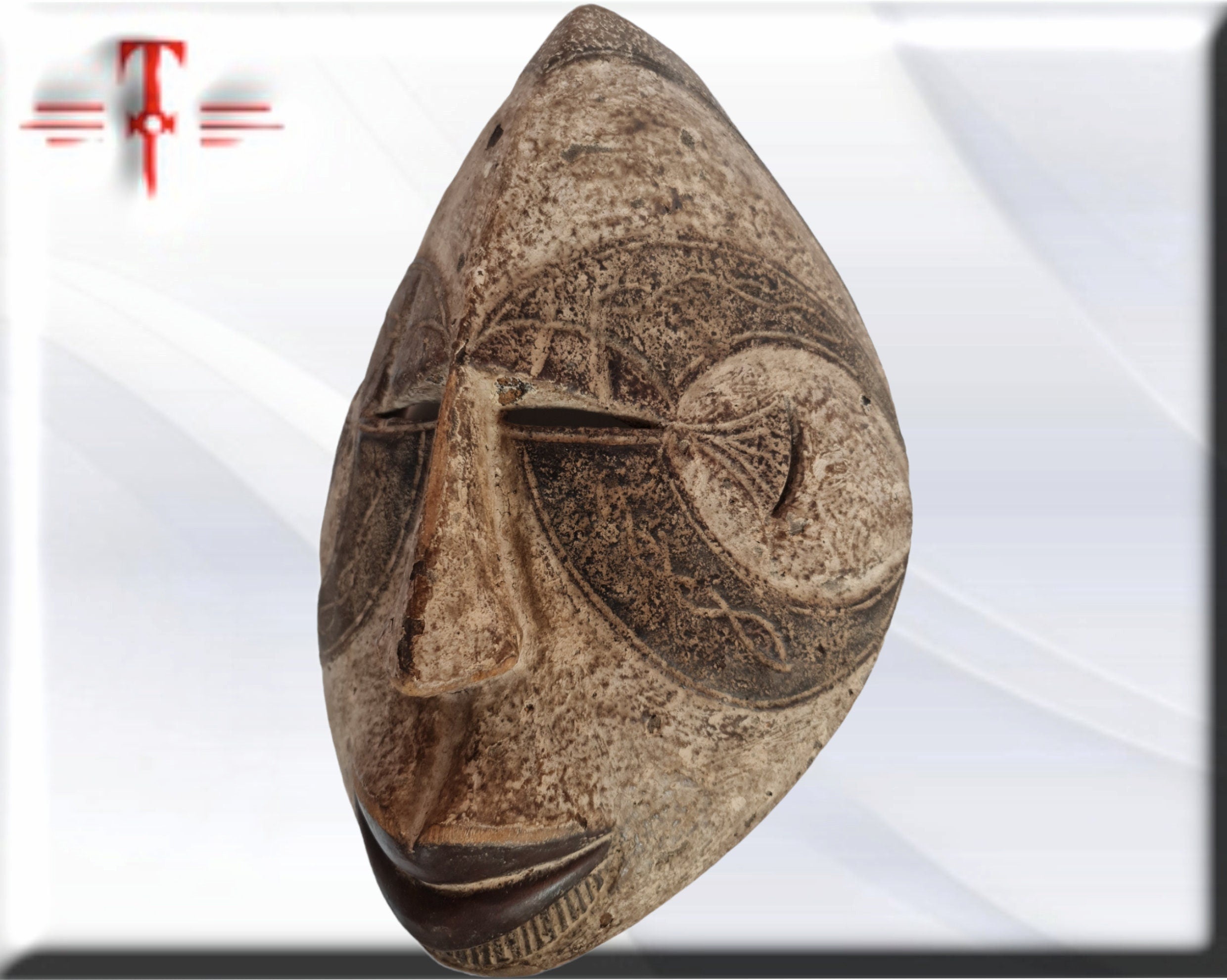 Máscara Antigua Bembe (Congo) – Arte Africano del Siglo XX (37 cm) - Imagen 6