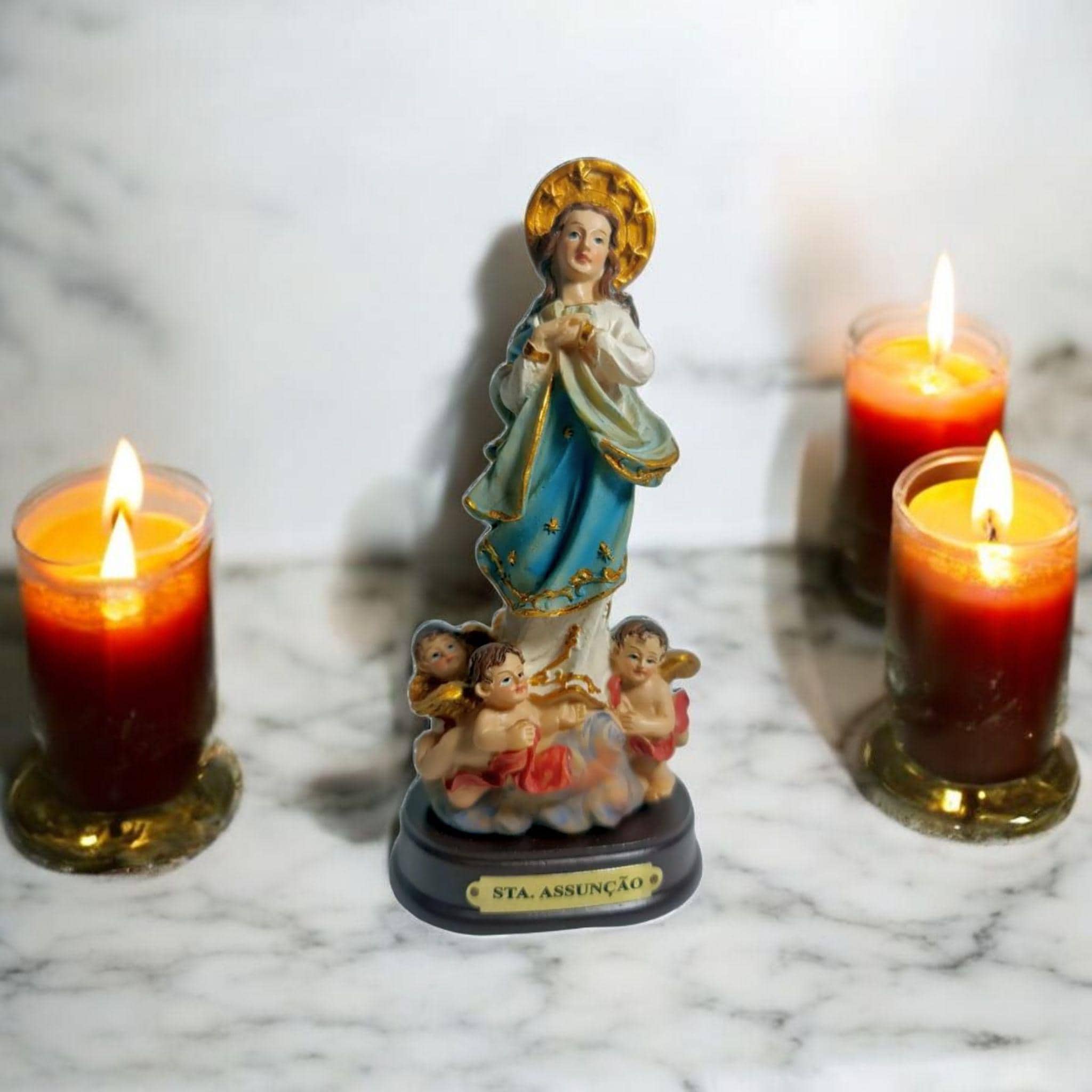Figura de la Virgen de la Asunción en Resina – 15 cm , Santos y Vírgenes católicos , productos Religiosos