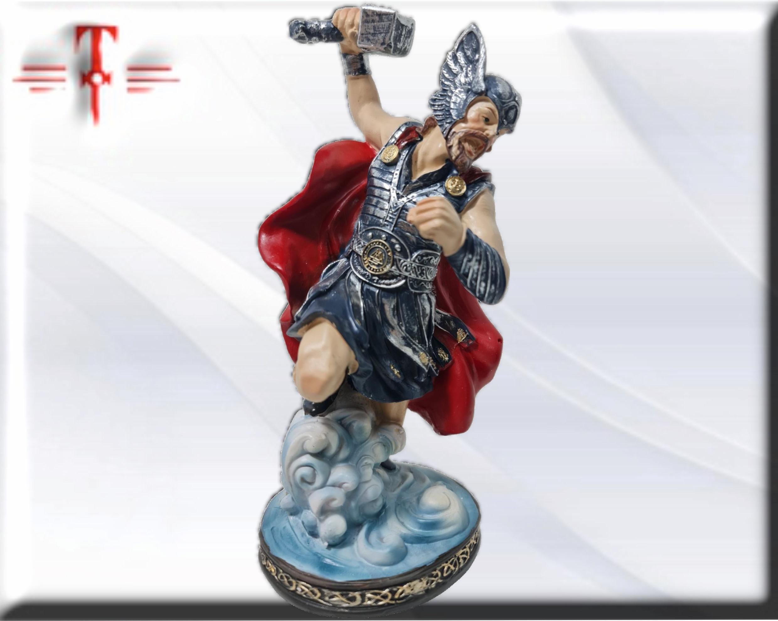 Estatua Dios Thor , dioses mitologicos , articulos esotéricos y religiosos , pintado a mano - Imagen 3