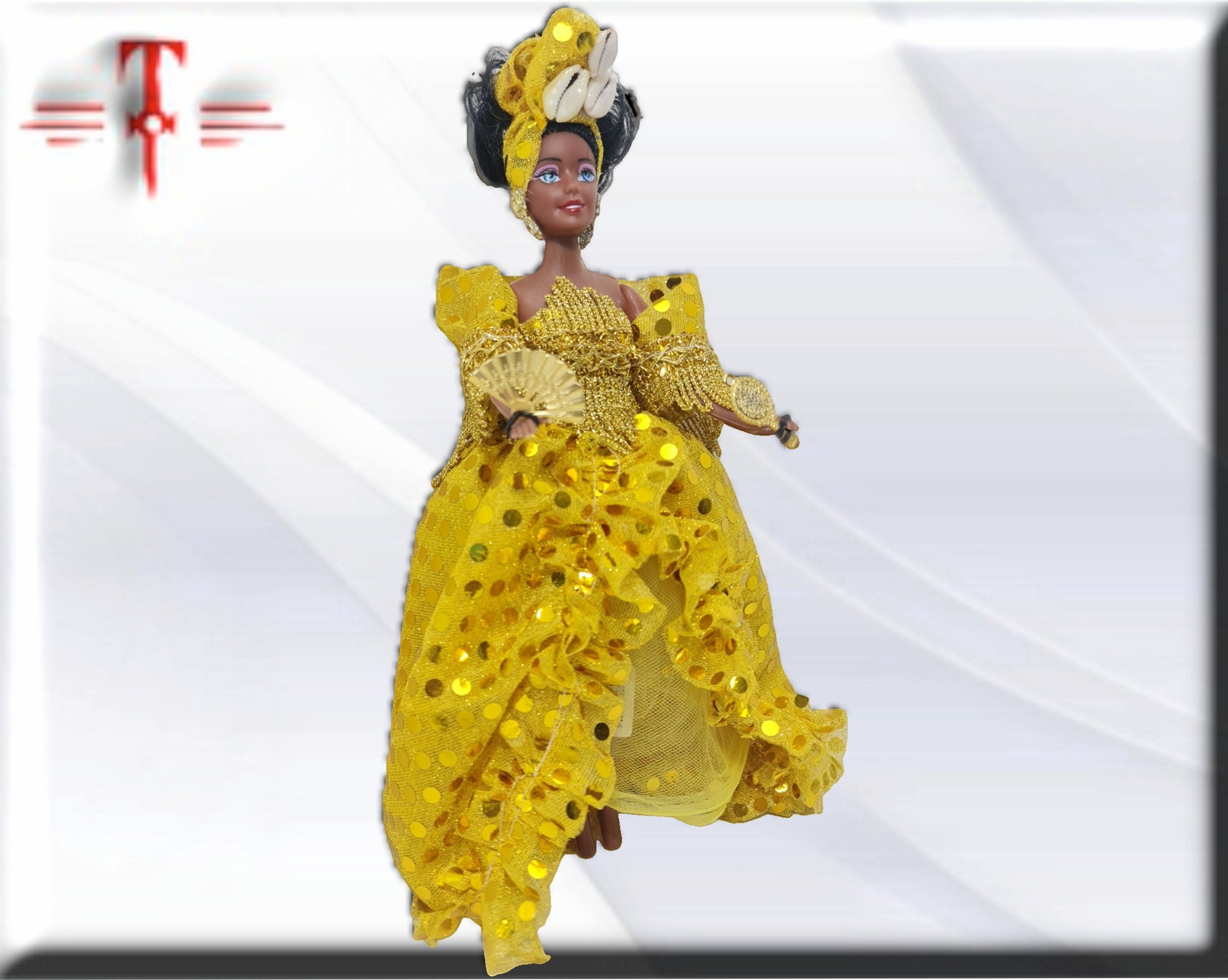 Muñeca Orisha Oshún , Diosa de las aguas dulces , Deidad del Panteón Yoruba - Imagen 3