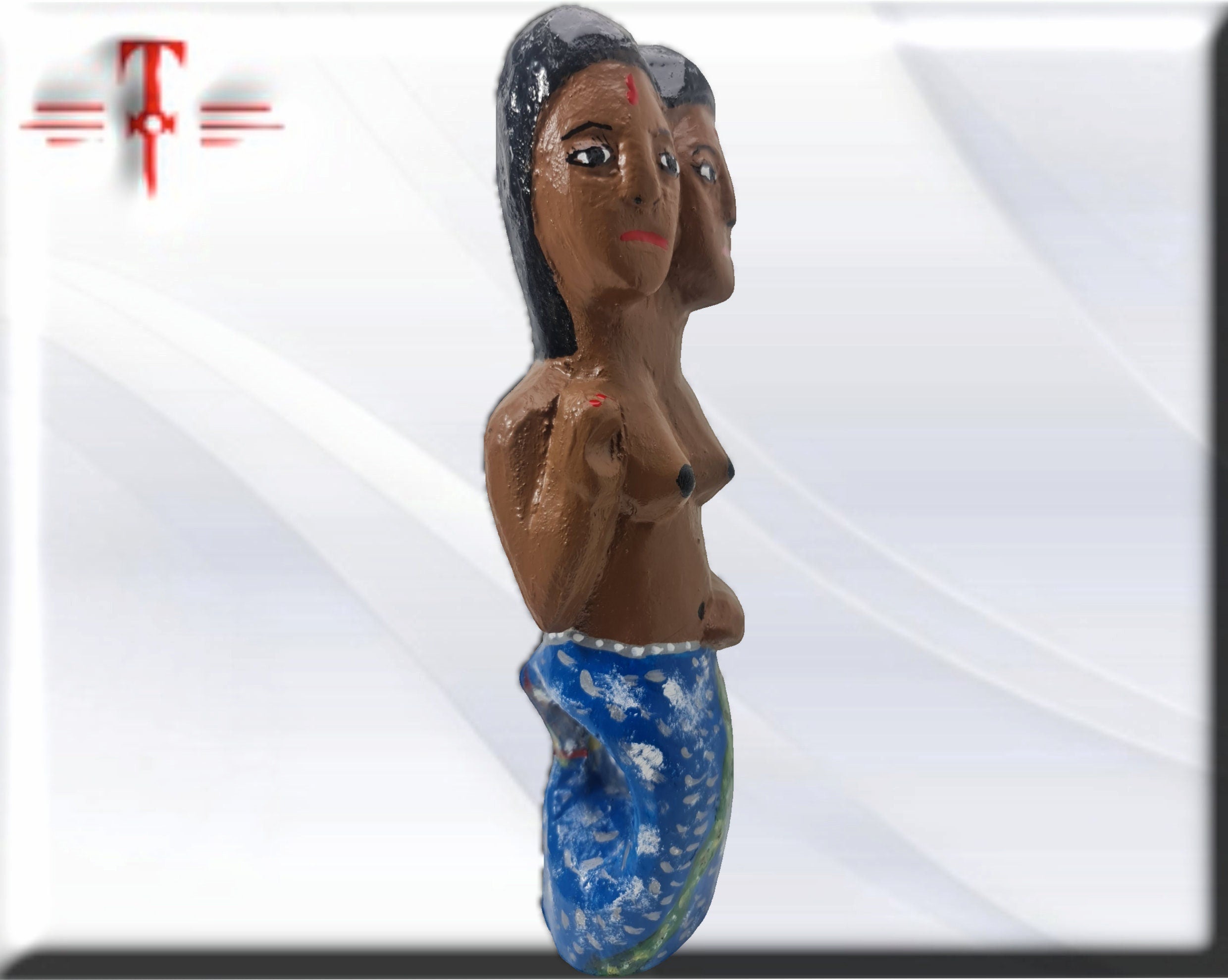 Escultura madera Mami Wata , original de Africa ( Benín ) Yemaya - Imagen 2