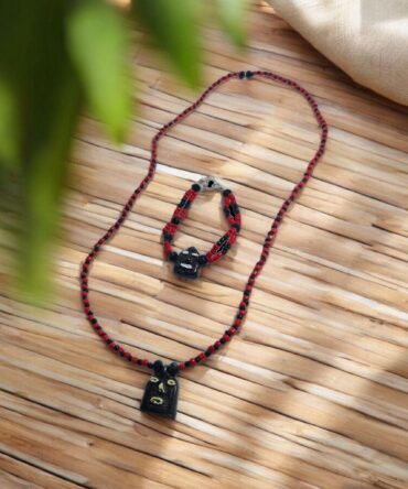 Pack collar y brazalete del Orisha eleguá , Santeria , Palo Mayombe , deidad Yoruba