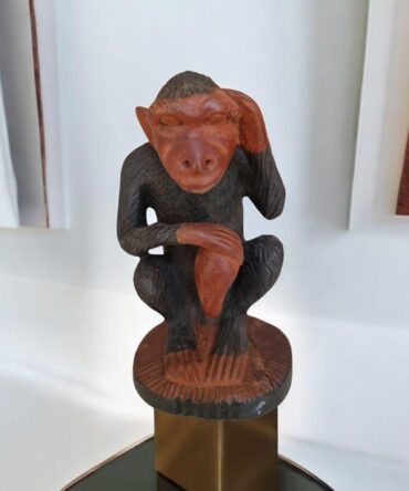 Estatuilla de Mono tallada a mano , arte africano , Galería de arte , antigüedad