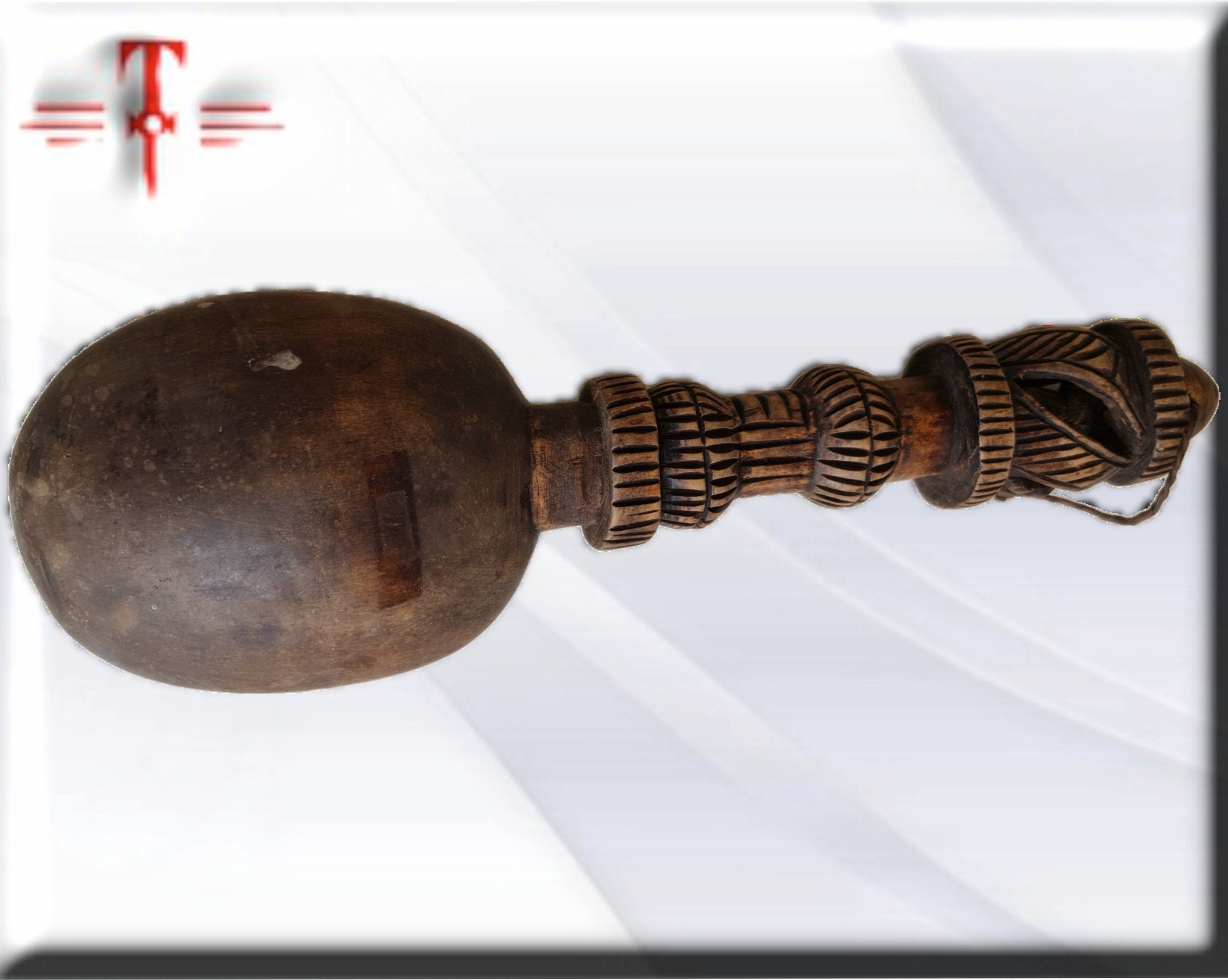 Arte Africano Cuchara grande tallada madera , arte Africano , Galería de arte , hecho a mano - Imagen 3