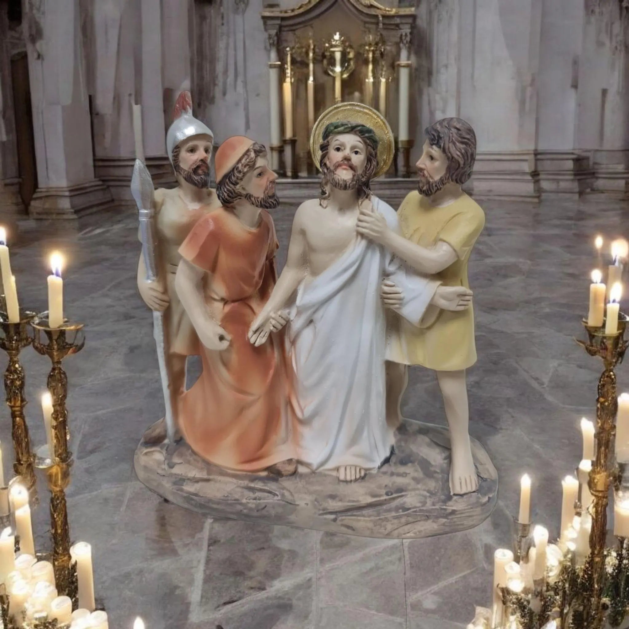 El beso de Judas . santos y virgenes catolicos , productos religiosos