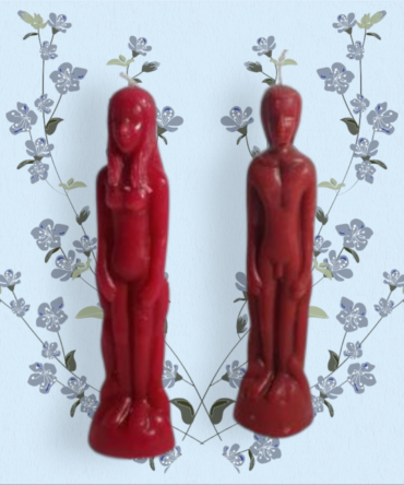 Vela cuerpo persona rojo