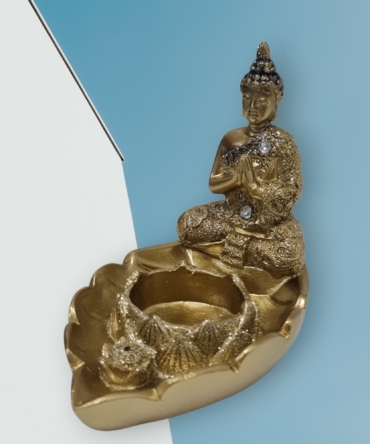 Porta velas Buda en Hoja