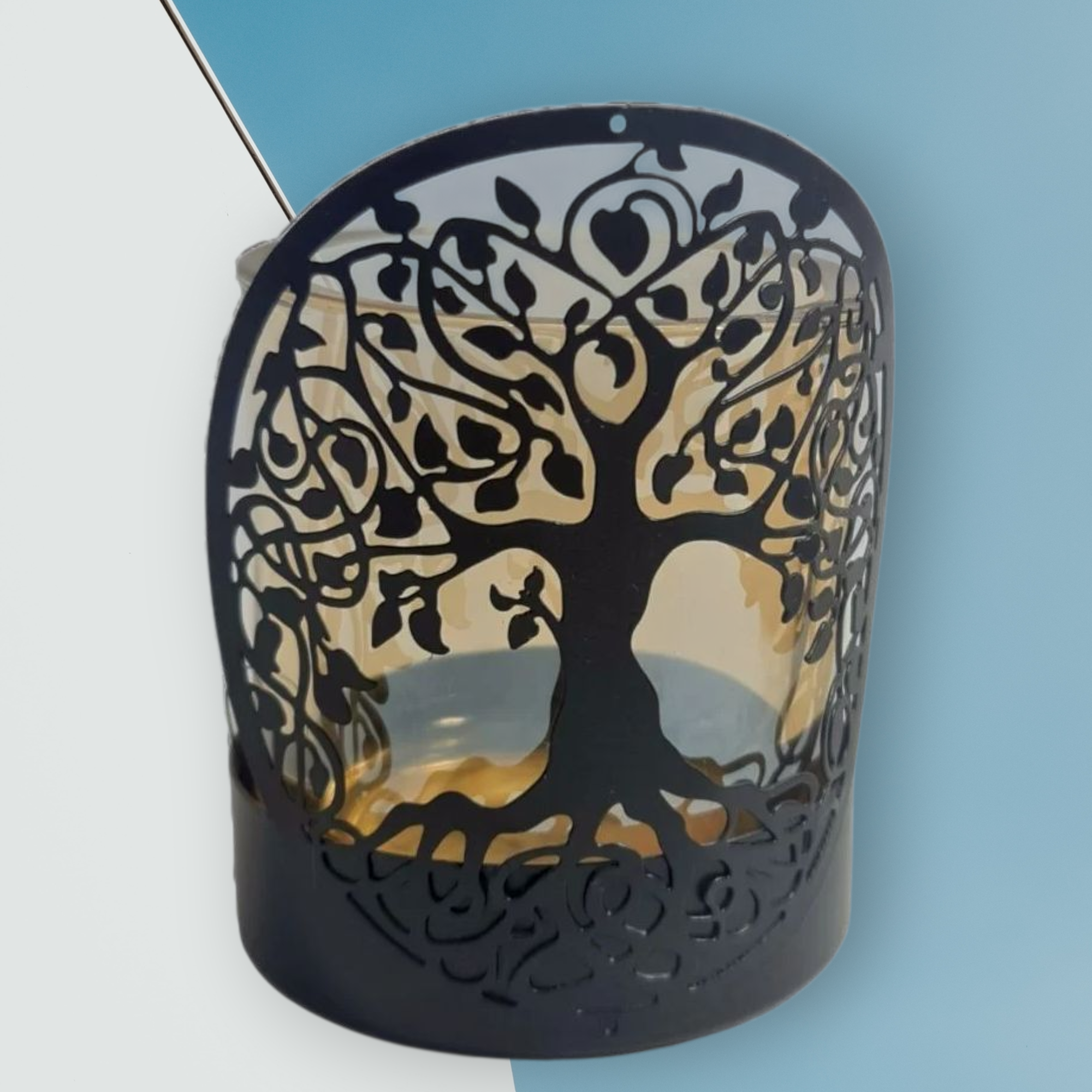 Porta Vela arbol vida y mano Hamsa - Imagen 2