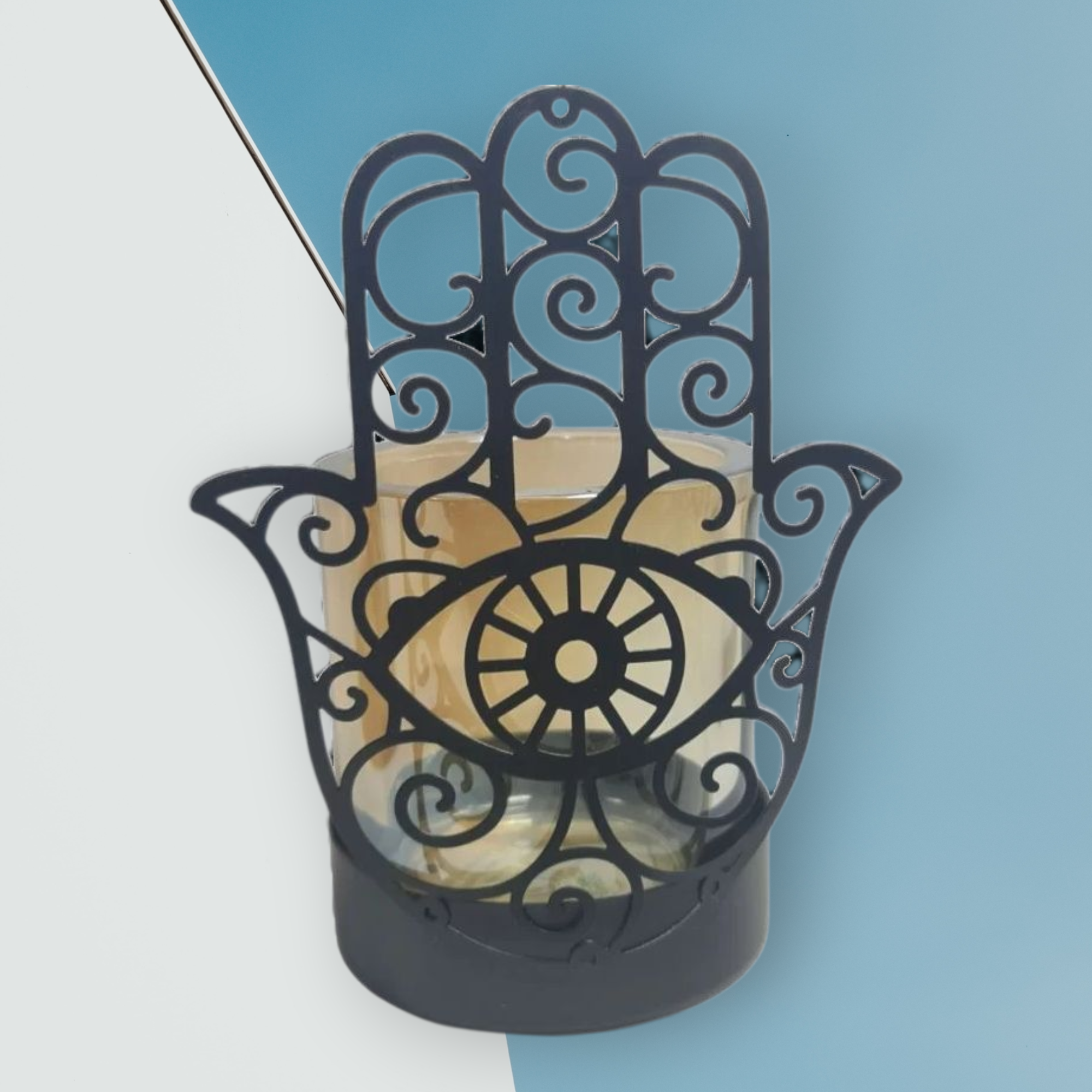 Porta Vela arbol vida y mano Hamsa - Imagen 3