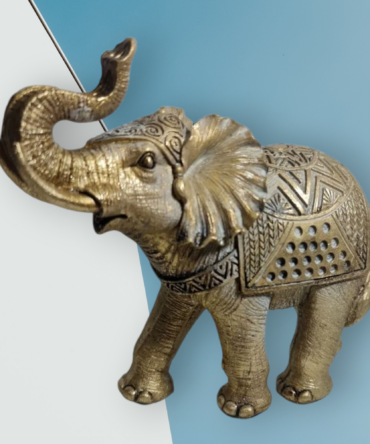 Elefante de resina dorado