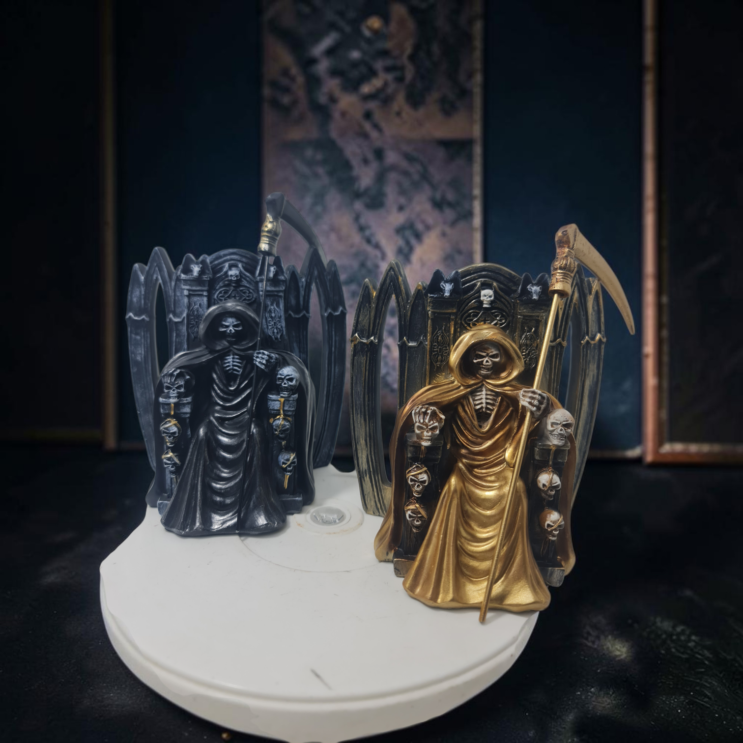 Estatua de la Santa Muerte – Figura Maciza de Resina Pintada a Mano (15 cm / 5.9") - Imagen 3