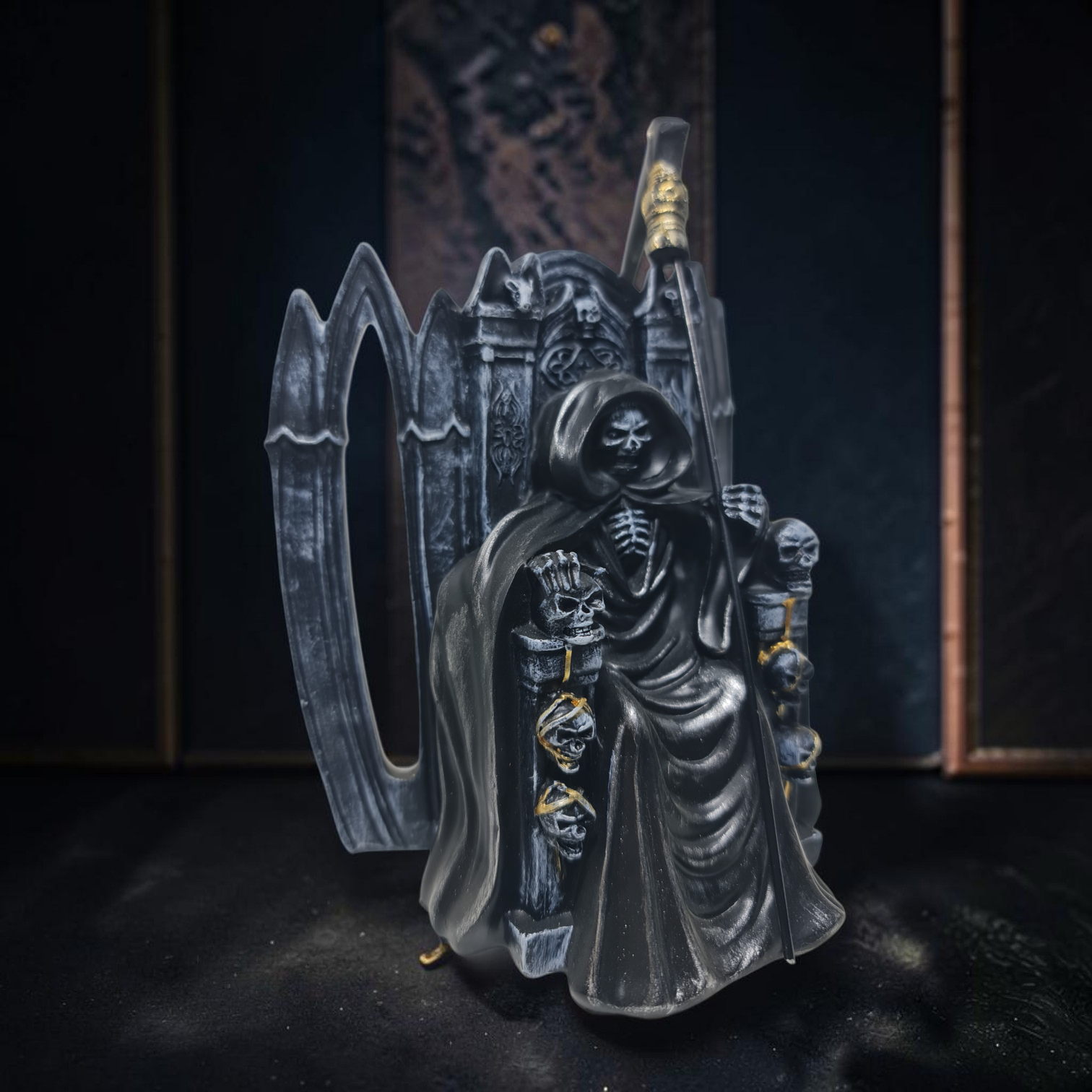 Estatua de la Santa Muerte – Figura Maciza de Resina Pintada a Mano (15 cm / 5.9") - Imagen 5