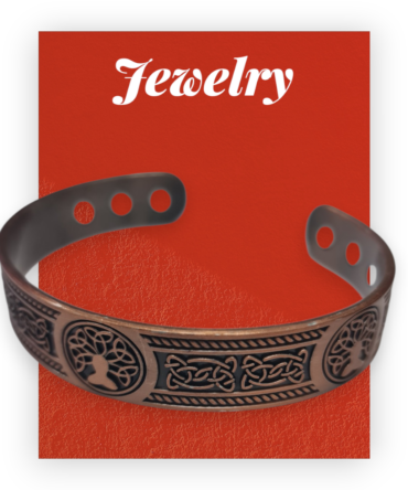 Brazalete de Cobre Magnético o Ajustable – Diseño Árbol de la Vida